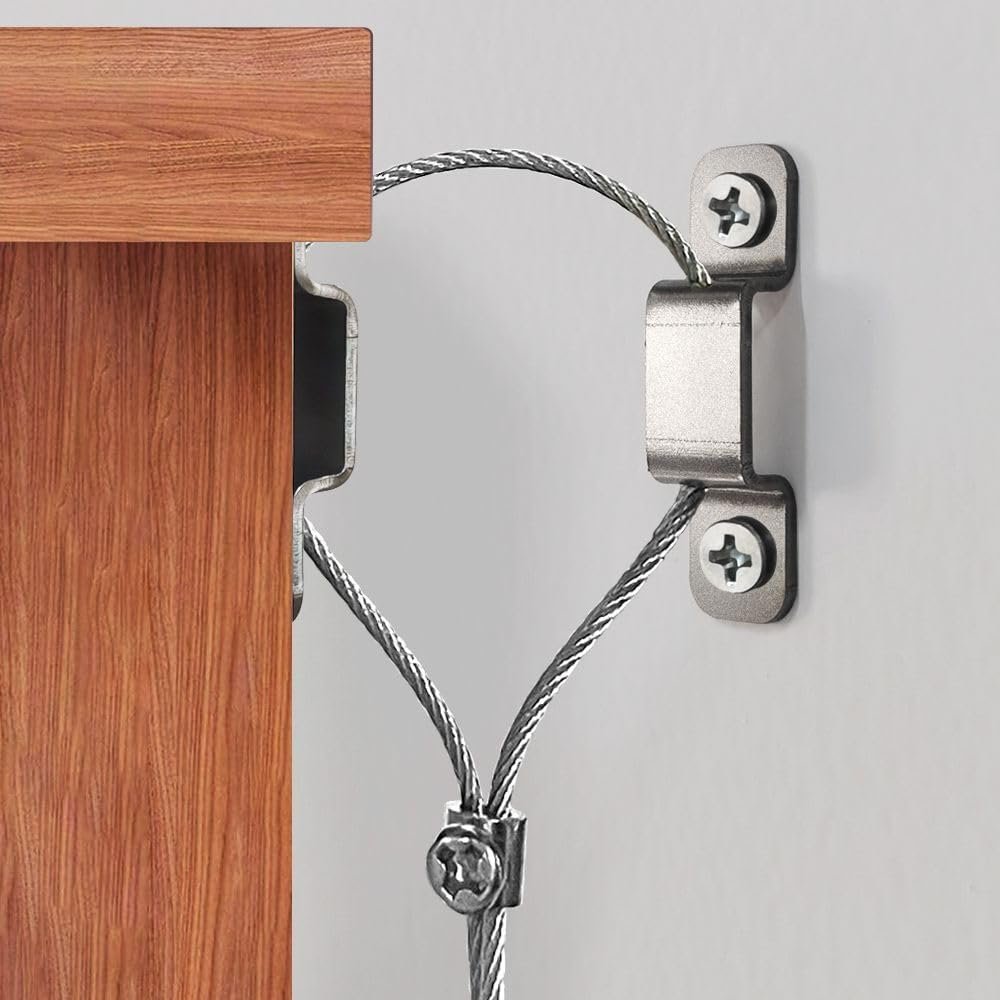 Furniture Anchors, TUPSKY Falling Furniture Prevention Device Cabinet Anti Tip Kit for Baby Proofing (5 Pair)