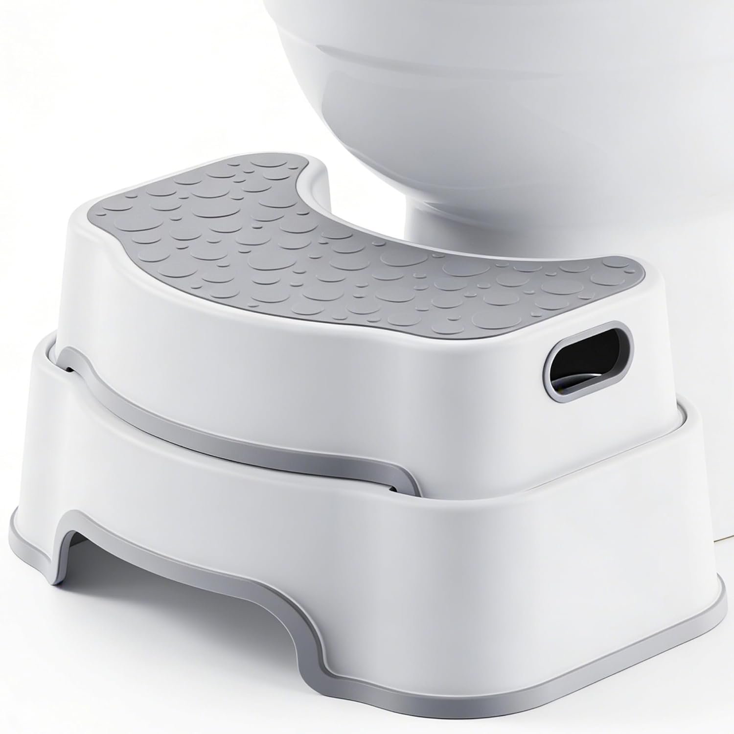 EmoH Squatting Stool for Adults - 16.7" Wide 2-in-1 Adjustable Poop Stool - Heavy Duty Non-Slip Toilet Stool for Better Posture & Bathroom Use,Potty Training,Toddler Step Stool for Kids