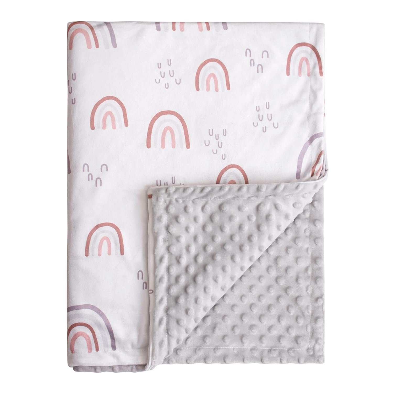 Baby Blankets for Girls, Rainbow Super Soft Nursery Minky Blanket for Newborn Baby, Double Layer with Dotted Backing, Essentials Receiving Bed Throw Blanket Stroller Crib Shower Gifts, 30 x 40 Inch