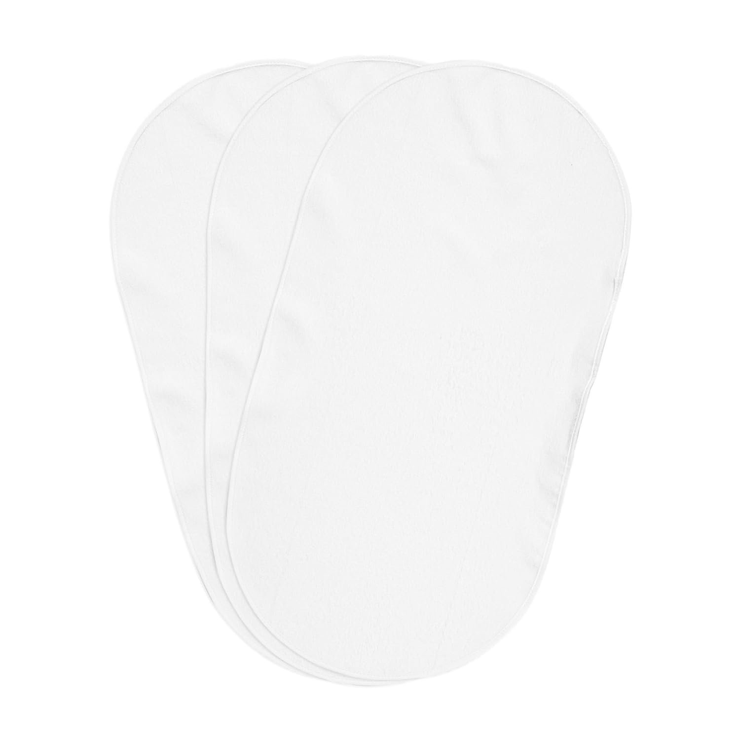 Boppy Changing Pad Liners, Pack of 3, White, Soft Terrycloth with Waterproof Backing Makes Wiggly Diaper Changes Easier and Comfy, for Quicker Cleanup of Changing Pads, Machine Washable and Dryable