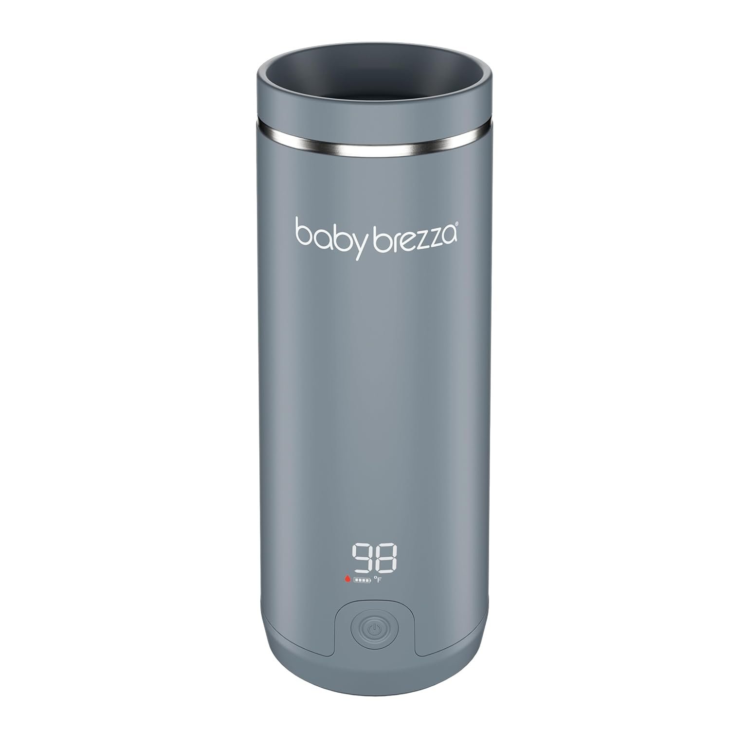 Baby Brezza Portable Warmer – 3X Faster Baby Bottle Warming - Travel Breastmilk and Formula Warmer - Safe, Even Heating - Up to 9oz - No Adapters, Grey