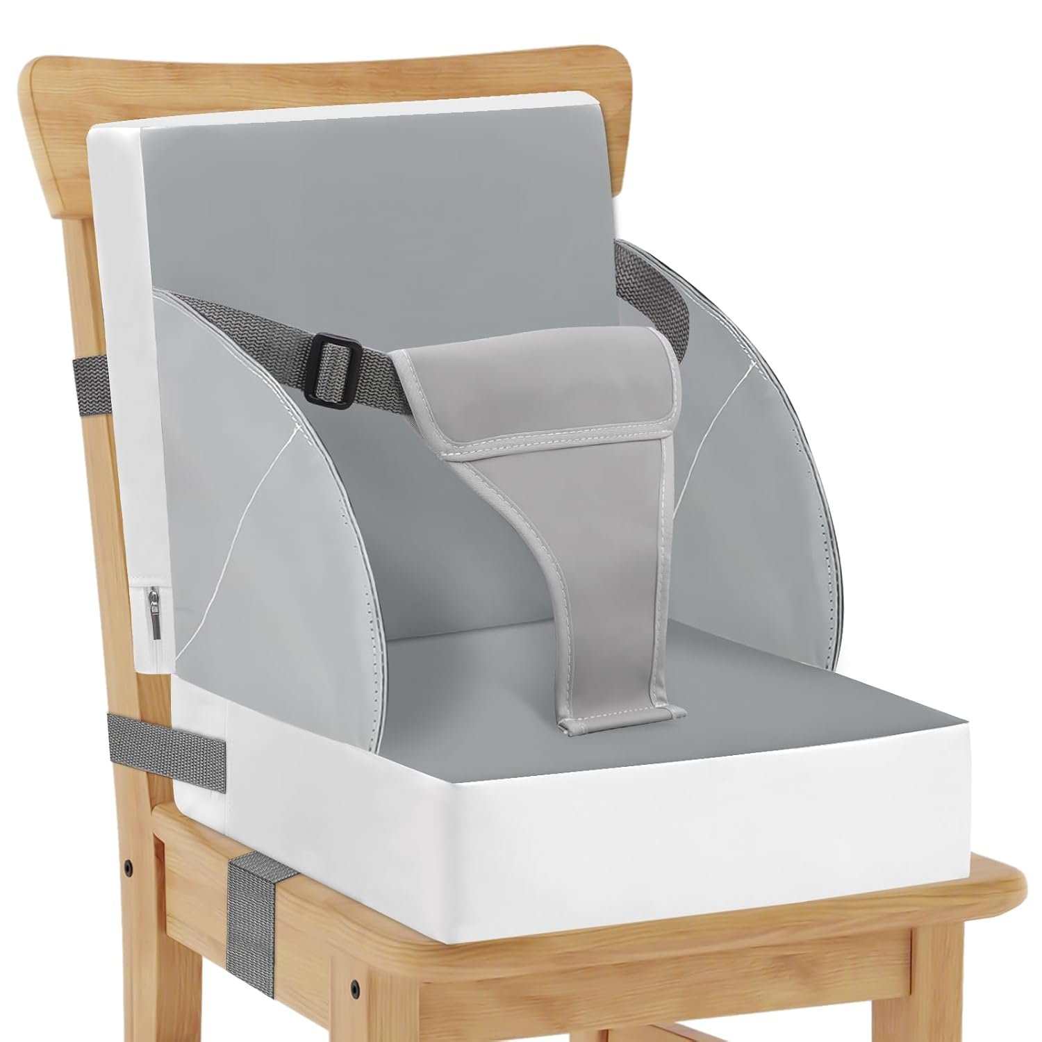 Toddler Booster Seat for Kitchen Chair Dining Table, PU Waterproof Strong Support Portable Booster Chair for Toddlers Eating, Easy Cleaning Booster Seat Cushion Detachable with Adjustable Straps
