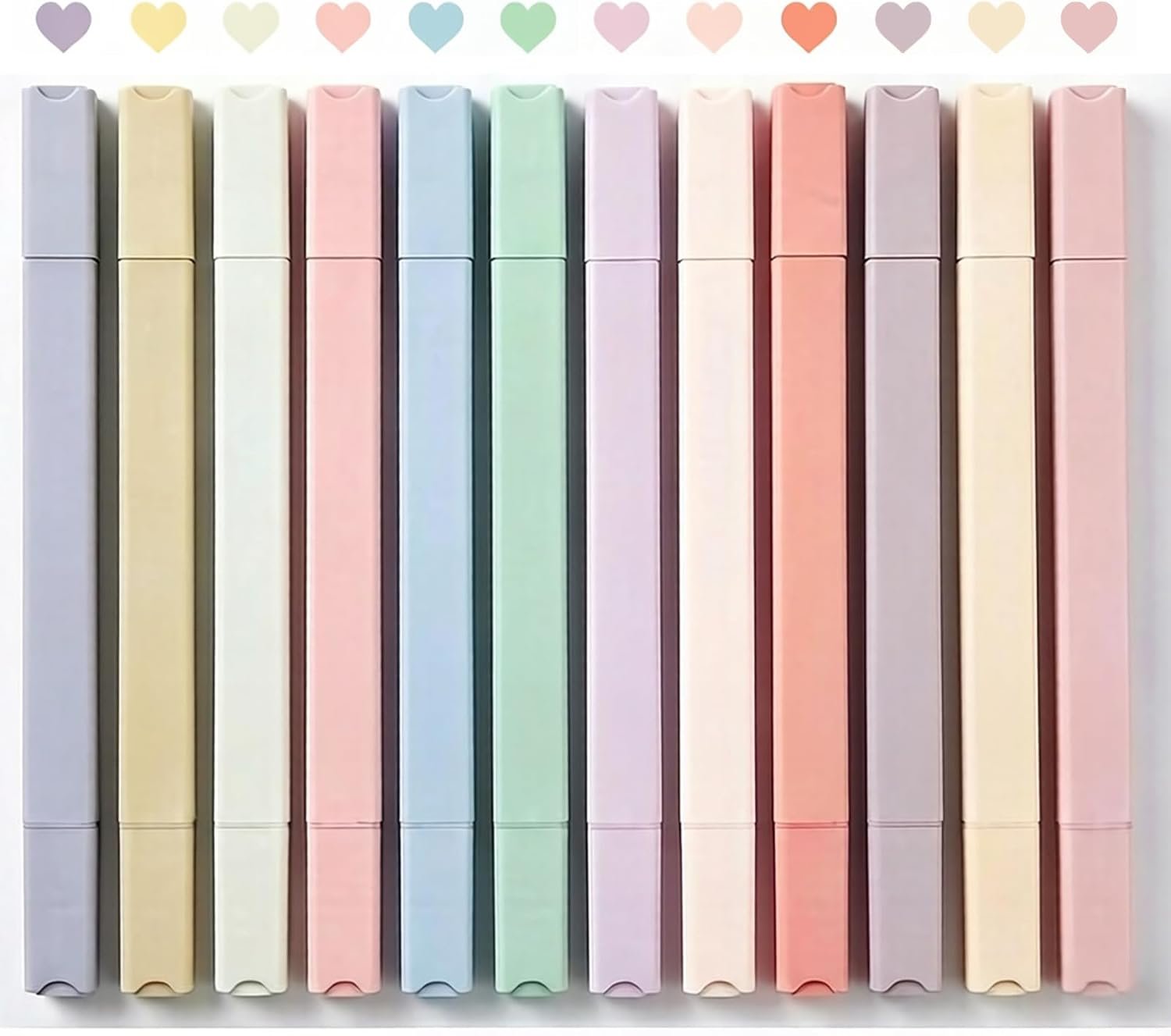 konket 12Pcs Aesthetic Cute Highlighters Bible Pastel Highlighters and Pens no bleed Assorted Colors Double-ended design for Office journaling supplies