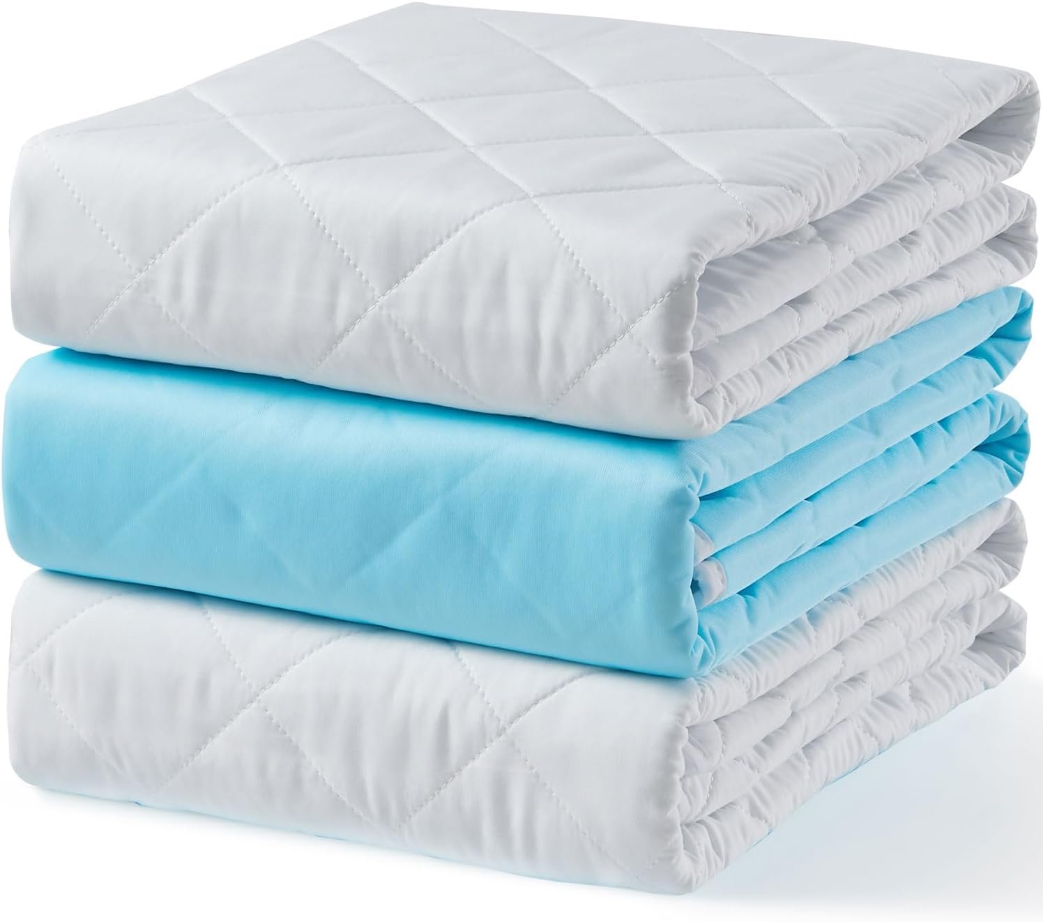 KANECH Washable Waterproof Underpads 18"x24" (3 Pack), Reusable Incontinence Bed Pads for Adults, Chair, Crib, Wheelchair - Small Size