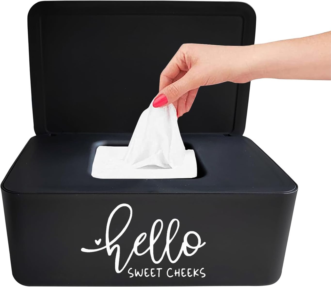 Moorfowl Hello Sweet Cheeks Flushable Wipes Holder Baby Wipes Dispenser Container Cute Funny Rustic Farmhouse Bathroom Decor