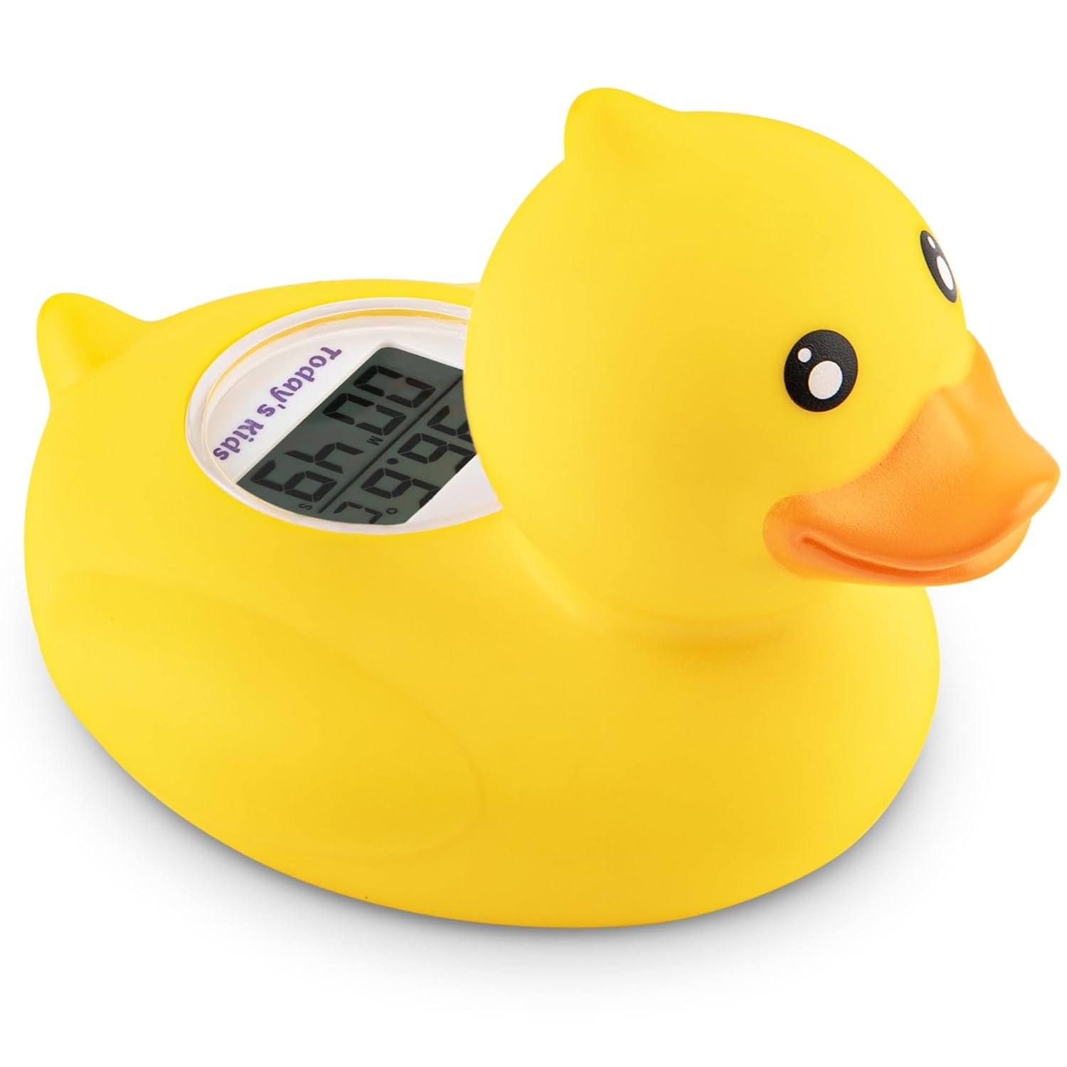 Todays Kids Duck Baby Bath Thermometer & Clock - Fahrenheit & Celsius Baby Essentials - Room & Water Thermometer - Soft Material