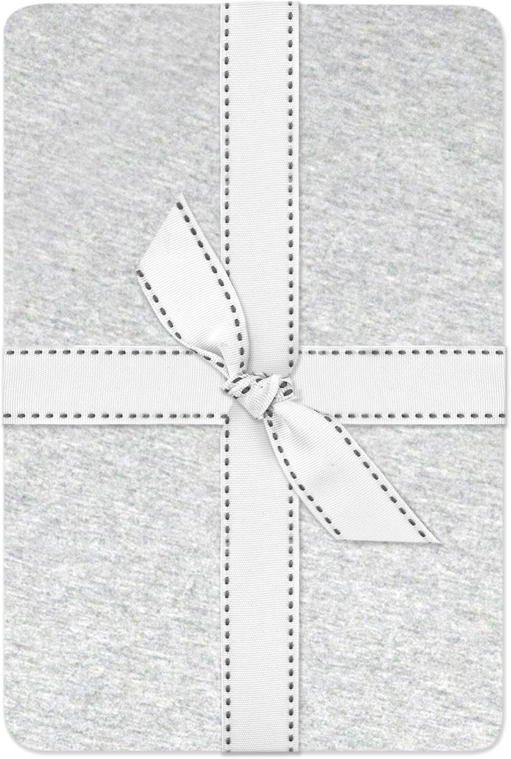 Butterblu Frankie Fitted Crib Sheet 100% Organic Cotton for Baby & Toddler Mattress, Breathable for Boys & Girls, Light Gray Heather, One Size