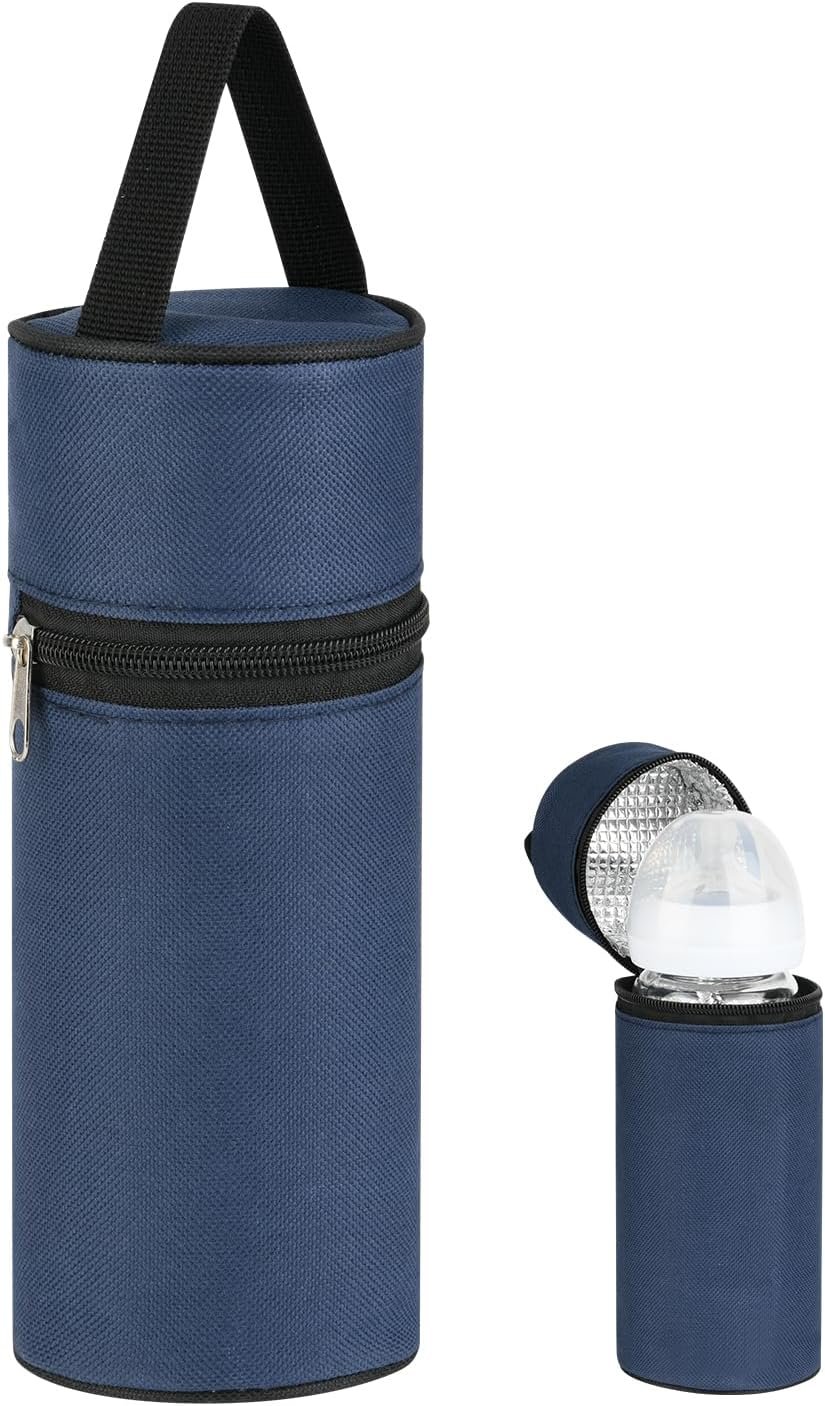 Beautyflier Insulated Baby Bottle Tote Bags, Portable Breastmilk Baby Bottle Cooler Storage, Travel Carrier Bag for Dr. Brown’s Natural Narrow Baby Bottles 2oz, 4oz, 8oz, 9oz (Deep Blue)