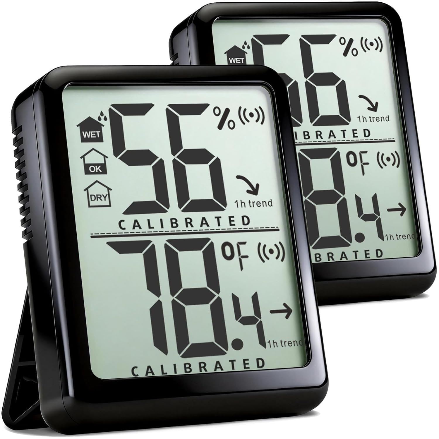 Antonki 2 Pack Room Thermometer Small Hygrometer Indoor Humidity Monitor Sensor, Digital Temperature and Humidity Meter Gauge for Home, Baby Nursery, Reptile, Greenhouse - Battery Included
