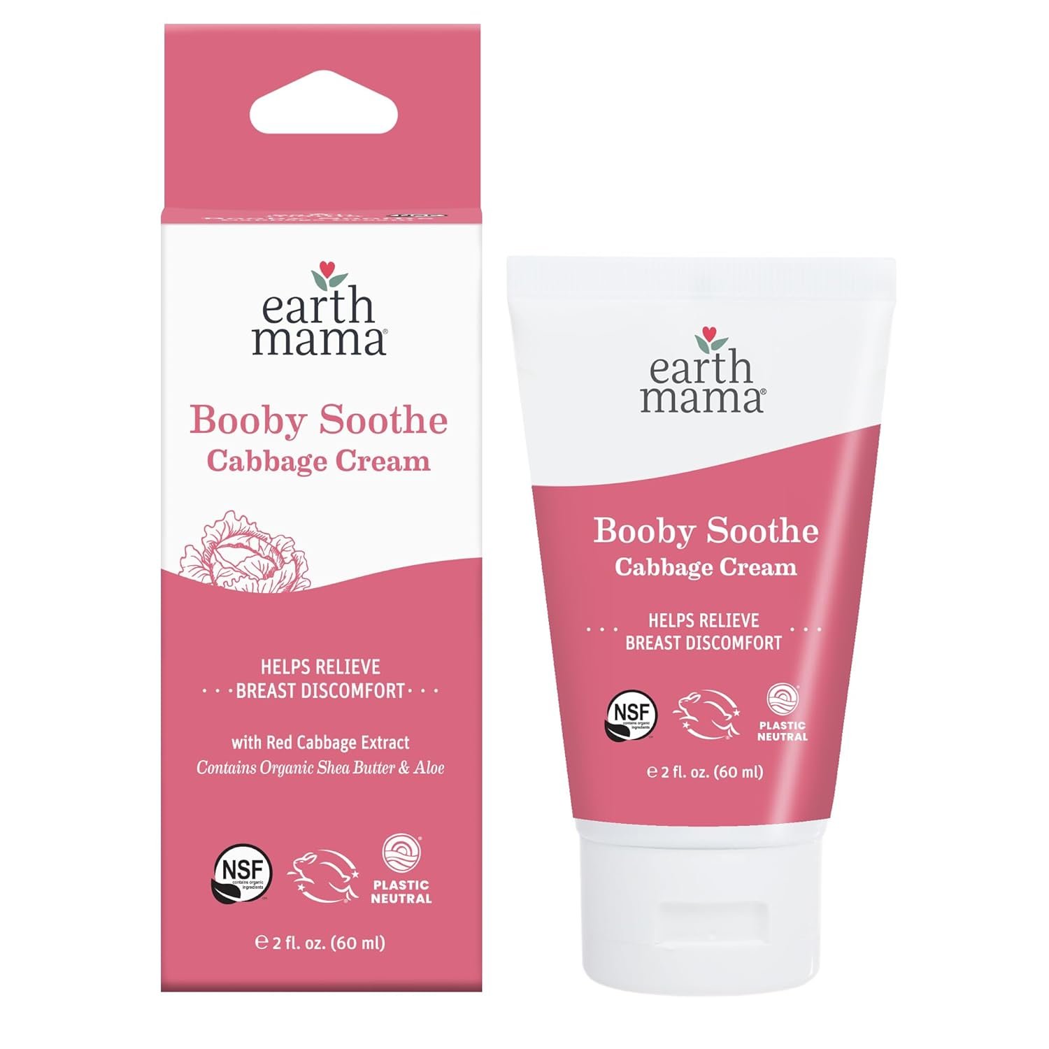 Earth Mama Booby Soothe Cabbage Cream - 2 oz - Breast Cream for Breastfeeding Discomfort and Weaning