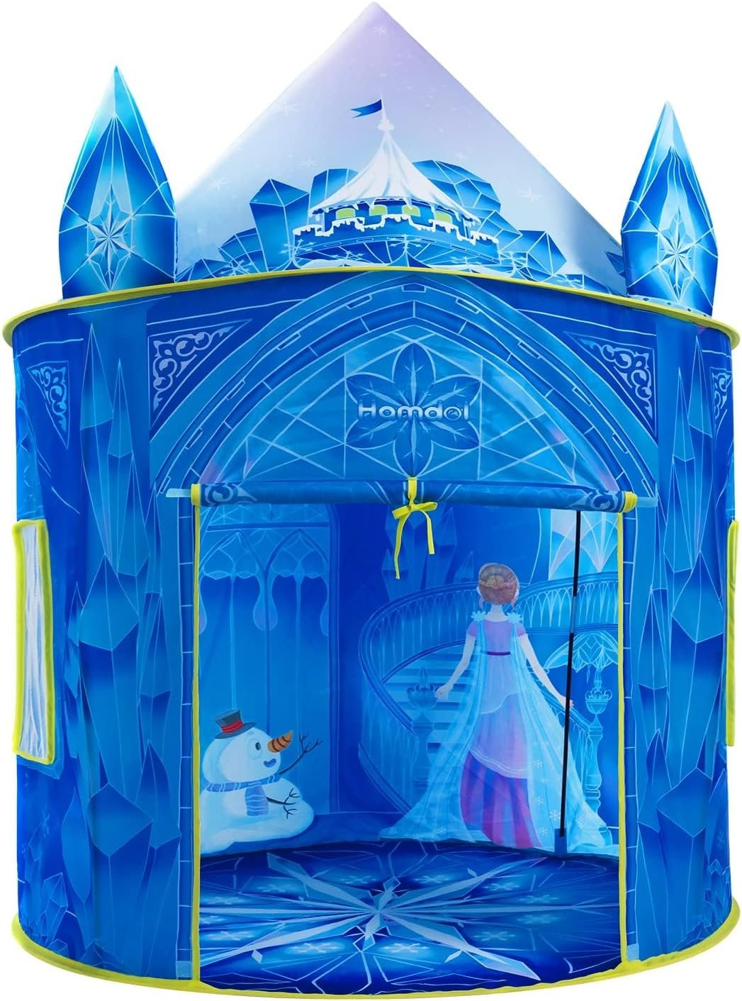 Hamdol Princess Play Tent for Girls, Frozen Toy, Ice Castle Kids Playhouse for Indoor & Outdoor, Imaginative Castle Tent with Carry Bag, Perfect Easter, Birthday & Valentine Gift for Girls Ages 2–8