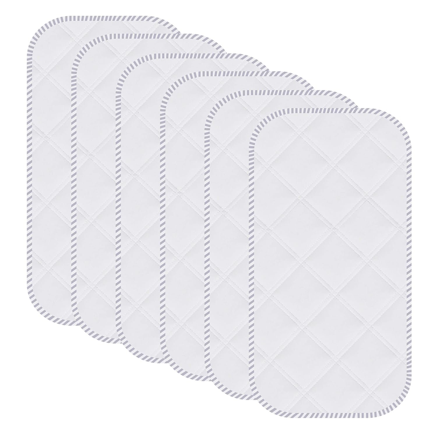 Sunny zzzZZ 6 Pack Baby Waterproof Changing Pad Liners - Quilted Thicker Ultra Soft Changing Table Cover Liners - Durable & Easy to Clean - White - 23" x 11"