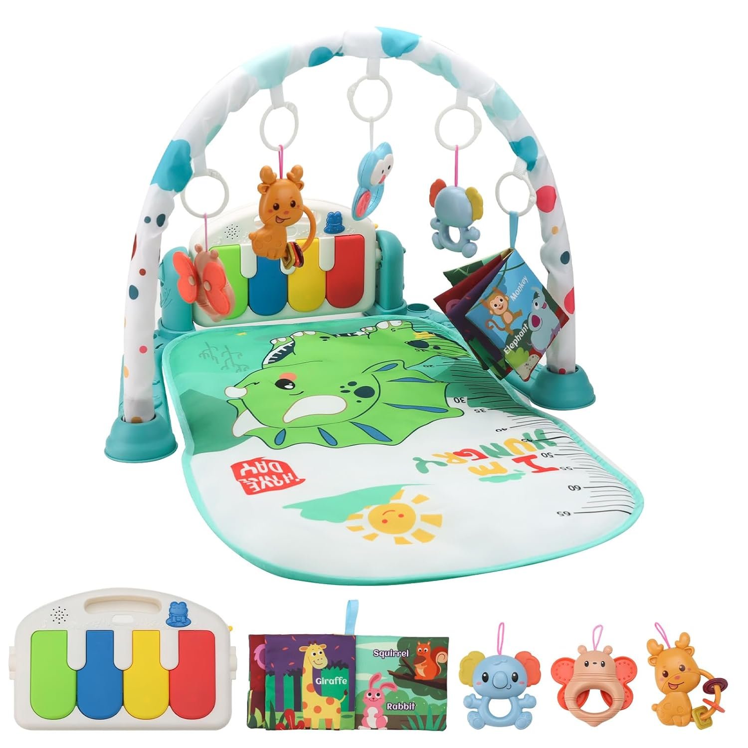 Baby Play Gym Mat, Play Activity Mat with Music and Lights, Piano Gym, Early Development Baby Gift for Babies Newborn Tummy Time Play Mat