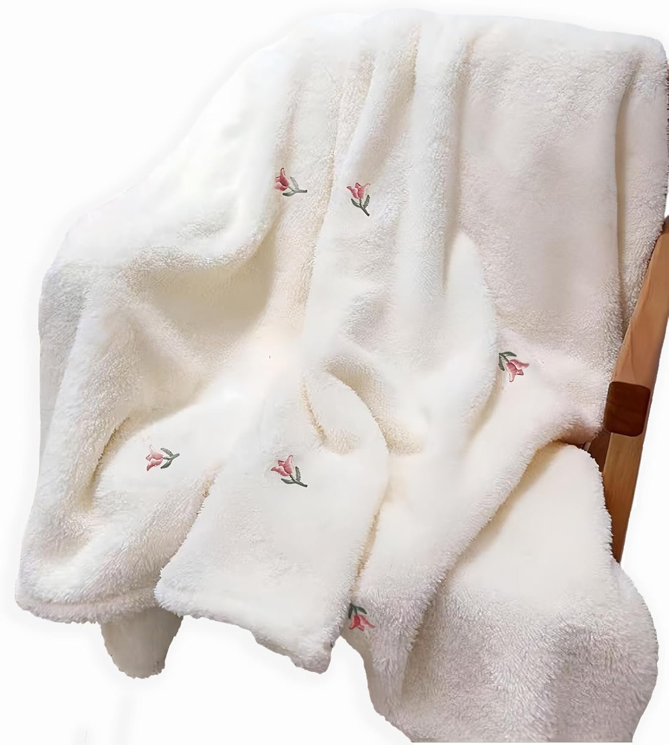 Ultra Soft Embroidery Cozy 31”×40”, Baby Receiving Blankets for Unisex Girls Boys, Neutral Toddler Swaddle Blanket, Fluffy Infant Newborn Nuilt Crib,Cobijas para Bebe