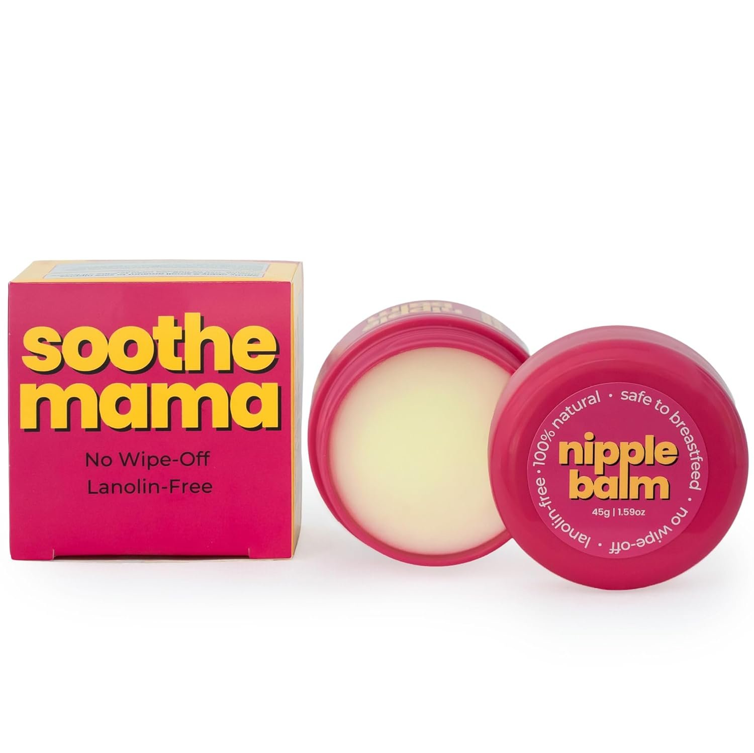 Nipple Balm for Breastfeeding Moms – 100% Natural, Lanolin-Free, Safe for Baby, No Wipe-Off Needed (45g)