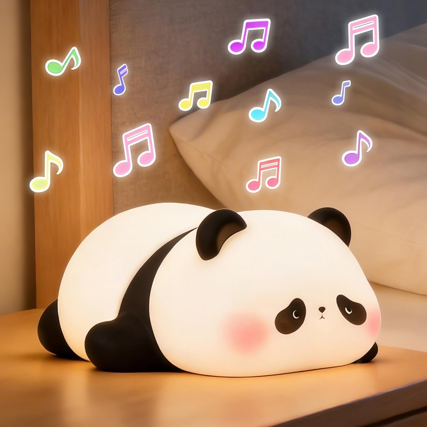 Cute Panda Night Light with White Noise, Sound Machine for Baby Sleeping Aid ,Toddler Sleep Trainer 4 Soothing Sleep Sounds,Timer/Dimmable Nursery Silicone Night Light, Cute Gifts for Kids Boys/Girls