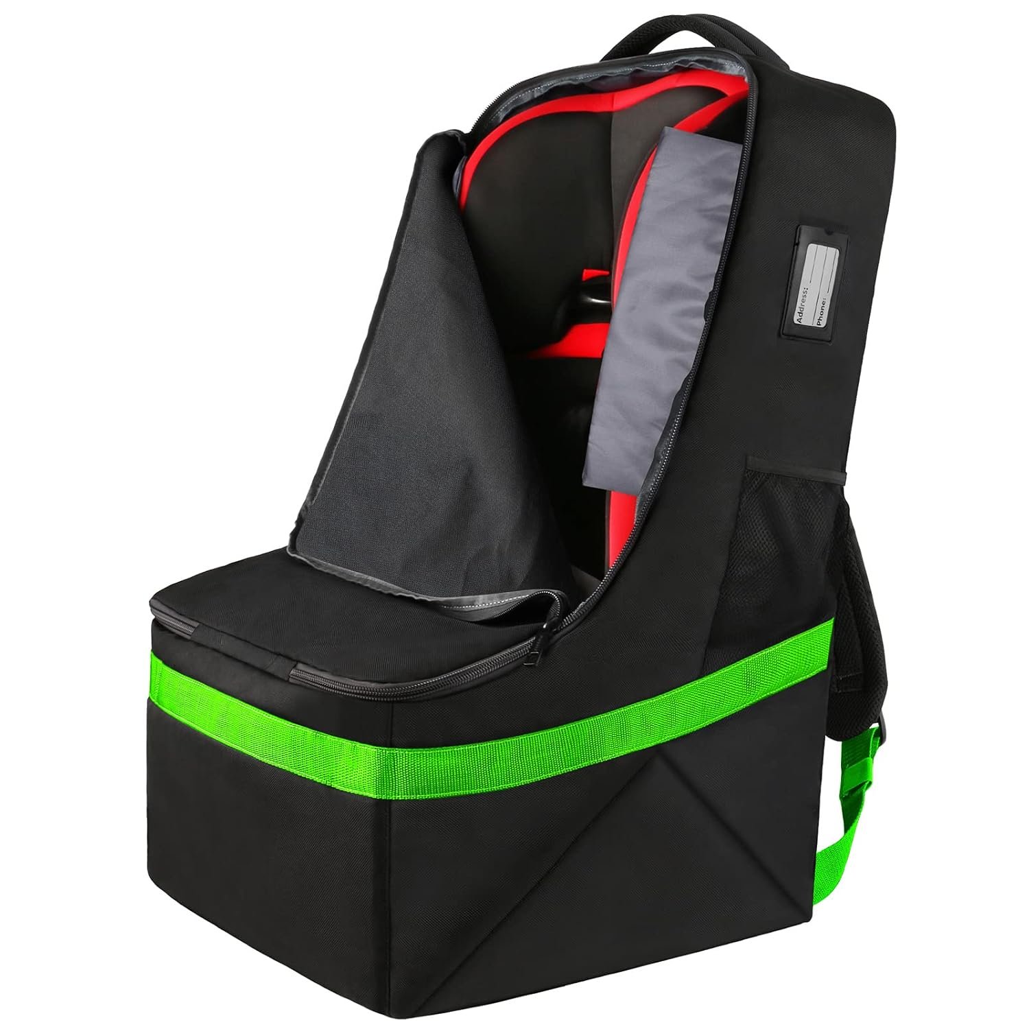 YOREPEK Car Seat Travel Bag, Padded Car Seats Backpack for Air Travel, Heavy Duty Carseat Travel Bag for Airplane, Airport Gate Check Bag (Green)