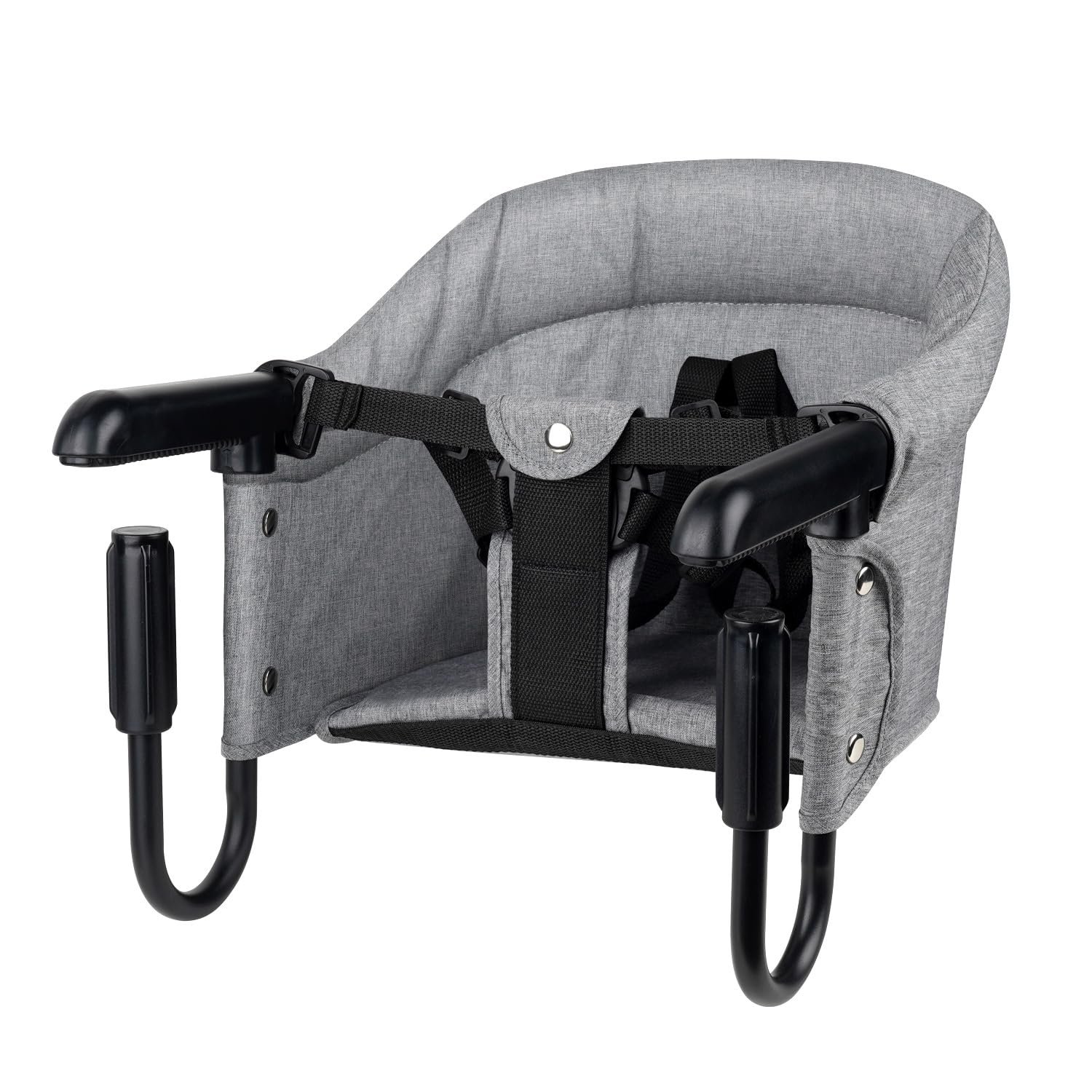 Portable Hook-On Baby High Chair with Clip-On Design & 37 lb Weight Capacity | Foldable Travel & Home Use for Babies 6-36 Months | Includes Storage Bag, Grey