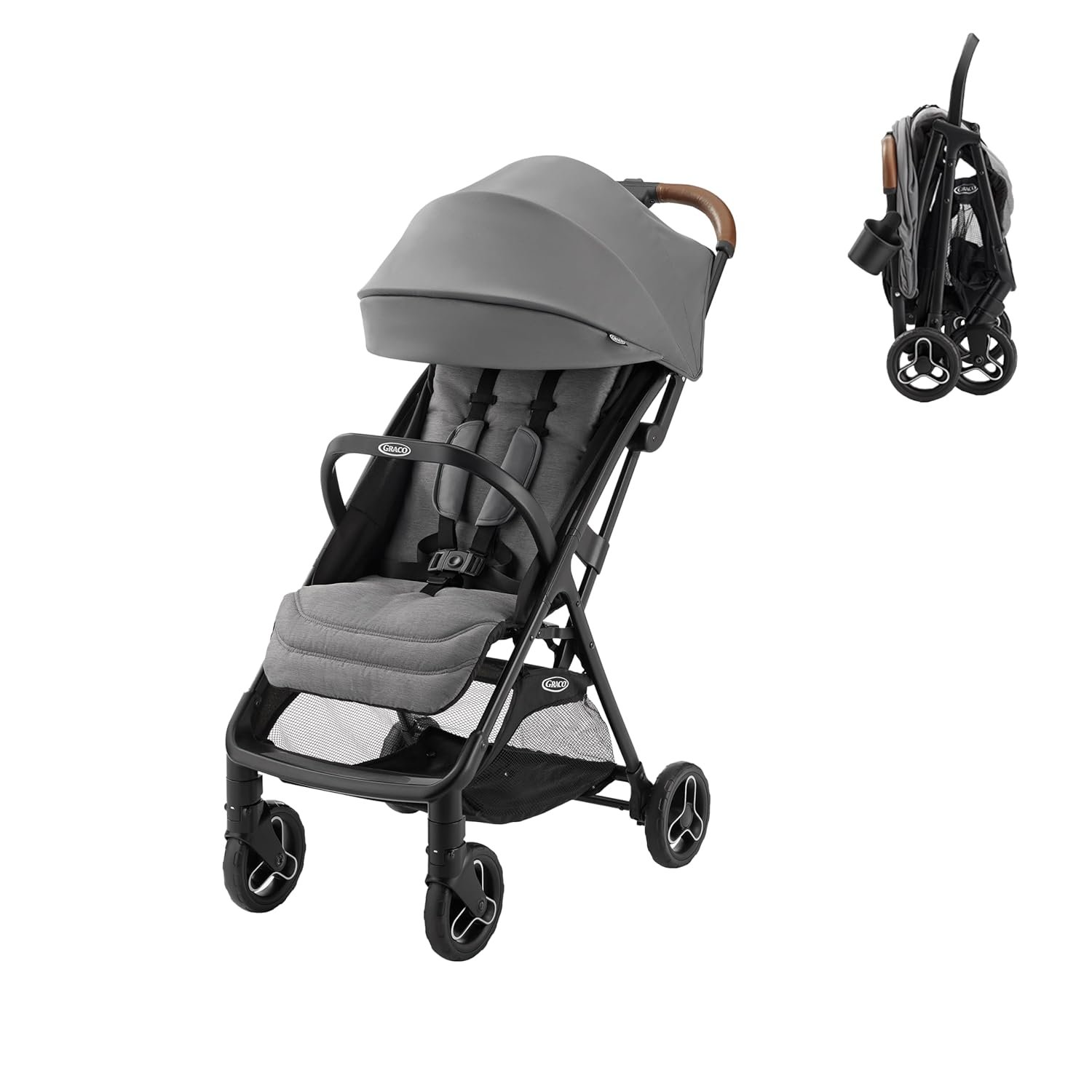 Graco® Ready2Jet Compact Stroller â€“ Overhead Friendly Compact Travel Stroller with Automatic Fold, Kingston