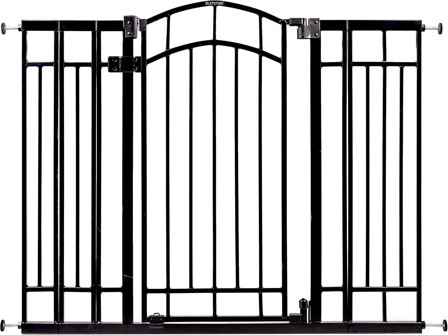 Ingenuity Multi-Use Decorative Extra Tall Walk-Thru Baby Gate, Fits Openings 28.5-48 Inch (Pack of 1), Black Metal, for Doorways and Stairways, 36' Tall Baby and Pet Gate, Black, One Size
