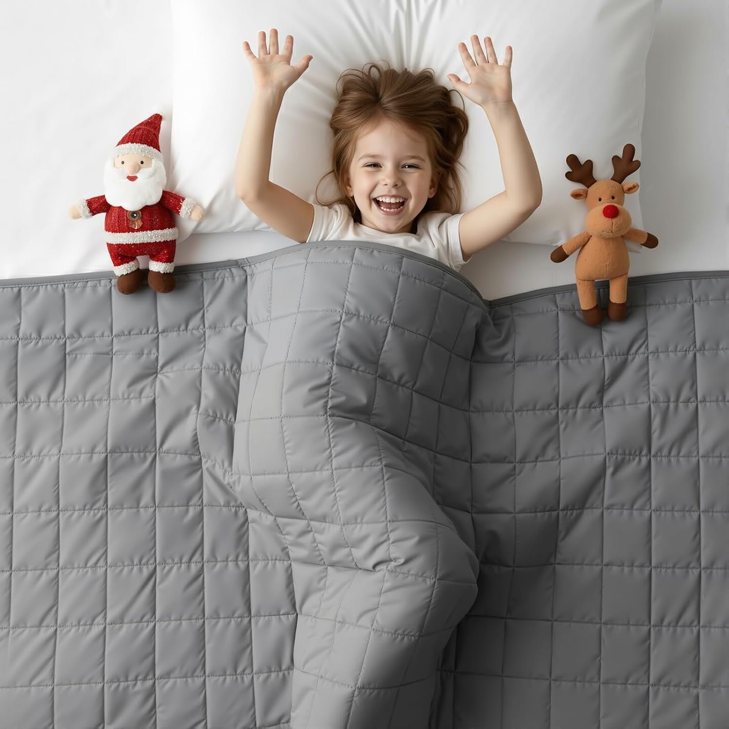 Weighted Blanket -5lbs 41"x60" Cooling Heavy Blanket for 60-80lbs with Premium Glass Beads - Soft Thick Big Blankets for All-Season Sleeping Comfort Breathable