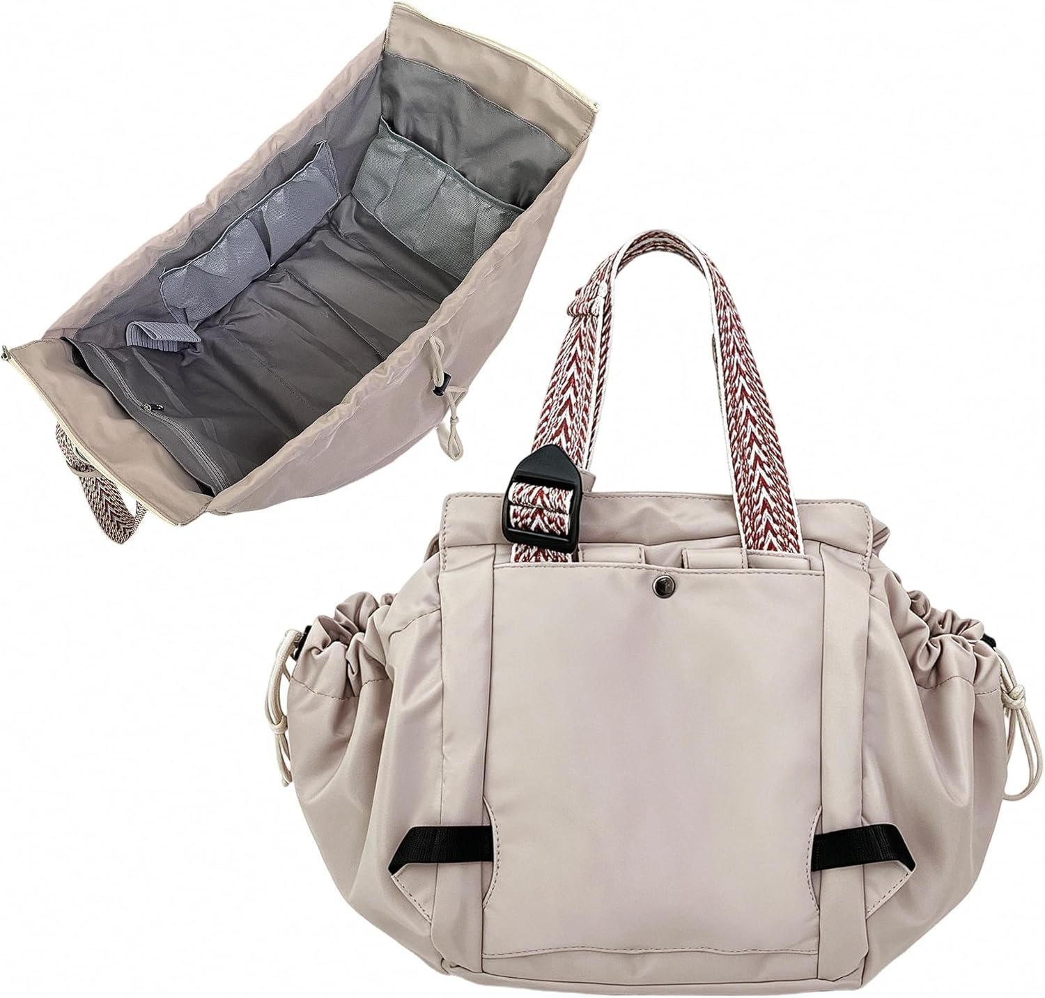 Women's Everyday Tote Bag,Diaper Bag,Baby Bag,Newborn Essentials,Large Capacity,Baby Christening Gift,Baby Registry（Champagne-colored）