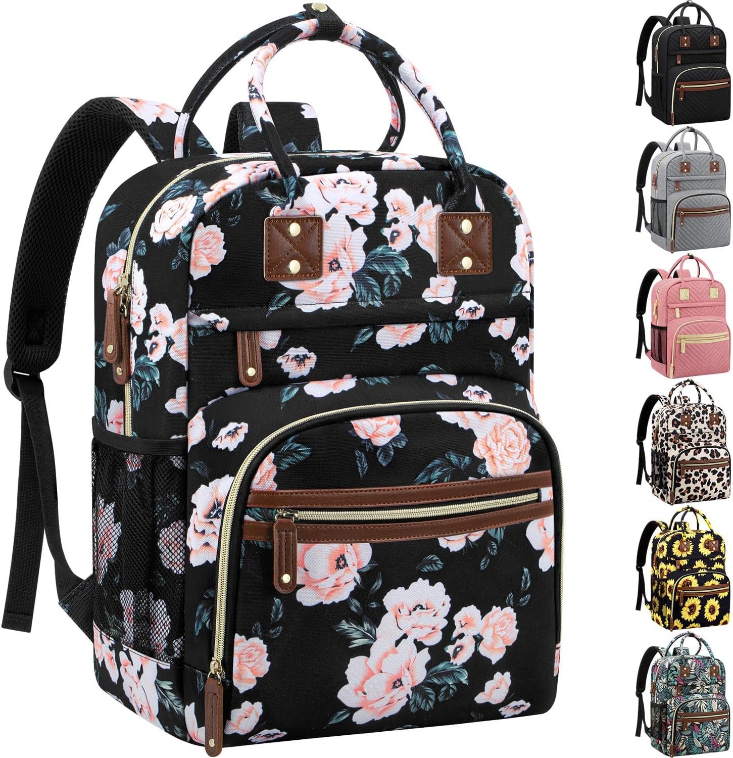 Tenot Diaper Bag Backpack Tote for Women Large Capacity with Insulated Pockets Multifunctional Diaper Bags For Baby Girl Boy Waterproof Baby Bags, Maternity Bag Black Pink Floral | Multifunctional, Diaper Bags, Waterproof, Baby Bags, Maternity Bag