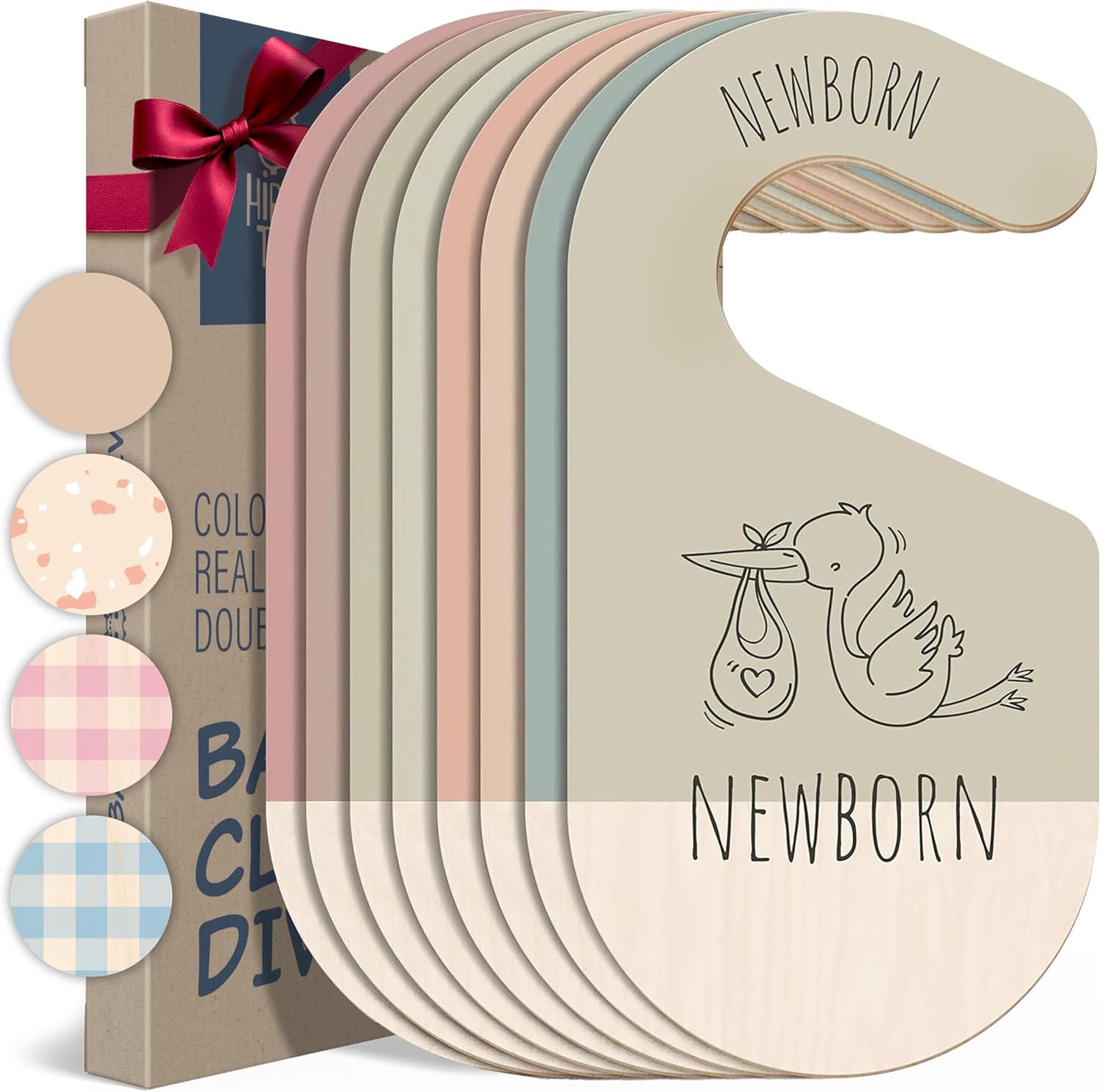 Baby Clothes Dividers For Closet - Wooden Baby Clothes Organizer Dividers for Boy & Girl, 8 Baby Closet Dividers by Size - Ideal Clothing Organizers
