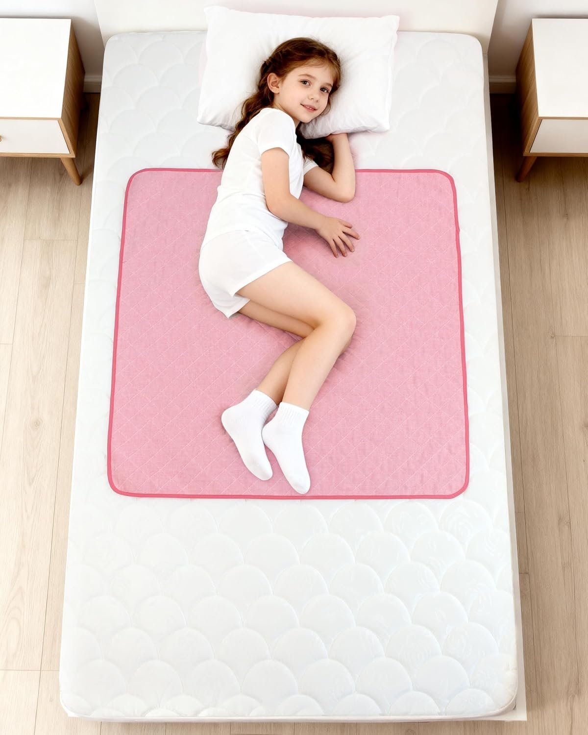 Kids Pee Pads, Bed Wetting Pads for Toddlers/Babies, Waterproof Changing Pad Cover/Liner, Reusable Washable Toddler Potty Training Mattress Protector, Unisex Adults (Pink, 36 x 36 Inch)