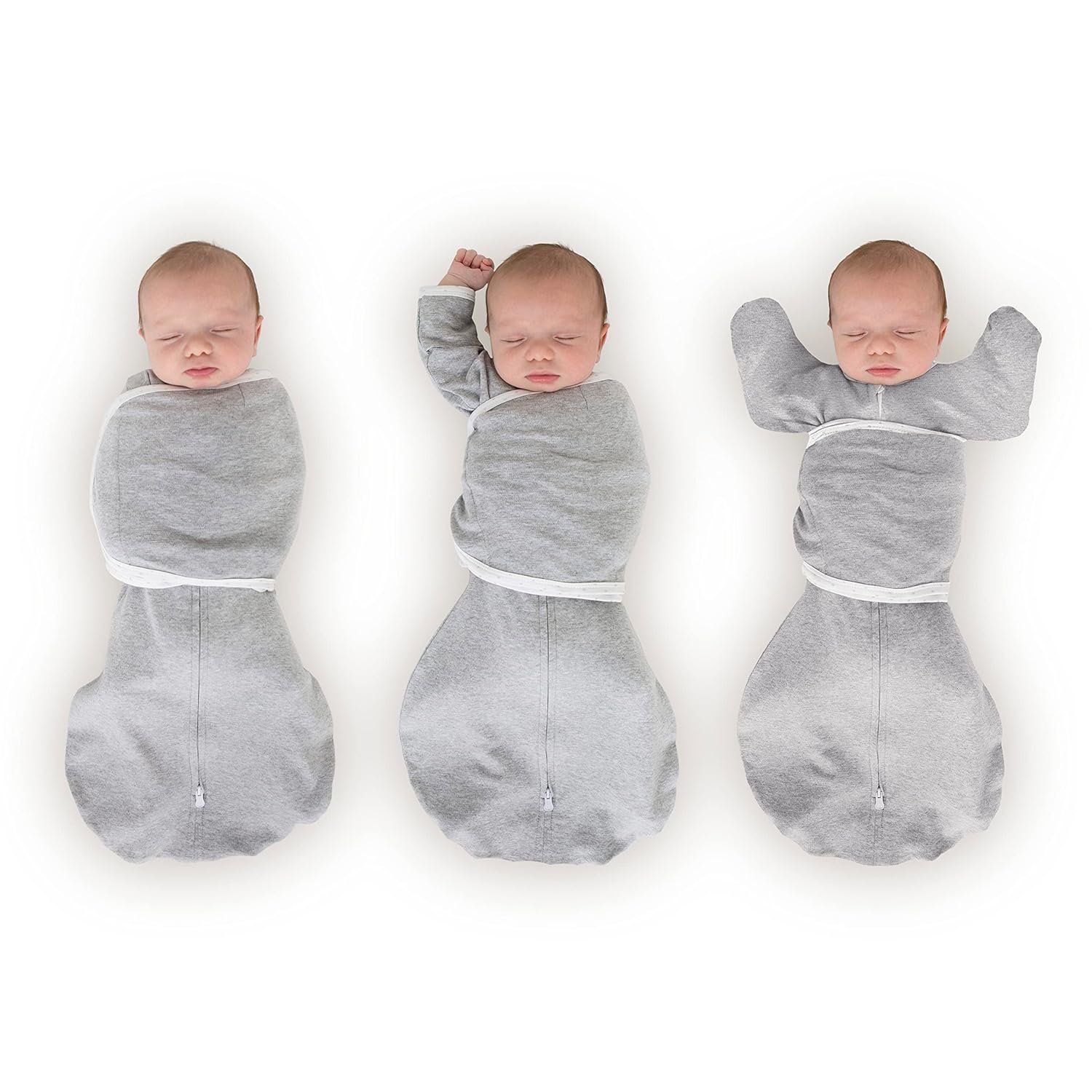SwaddleDesigns 6-Way Omni Swaddle Sack, Arms Up Swaddle for Newborn, More Options to Calm Startle Reflex, Improves Sleep, Small, 0-3 month, 6-14 lbs, Heathered Gray
