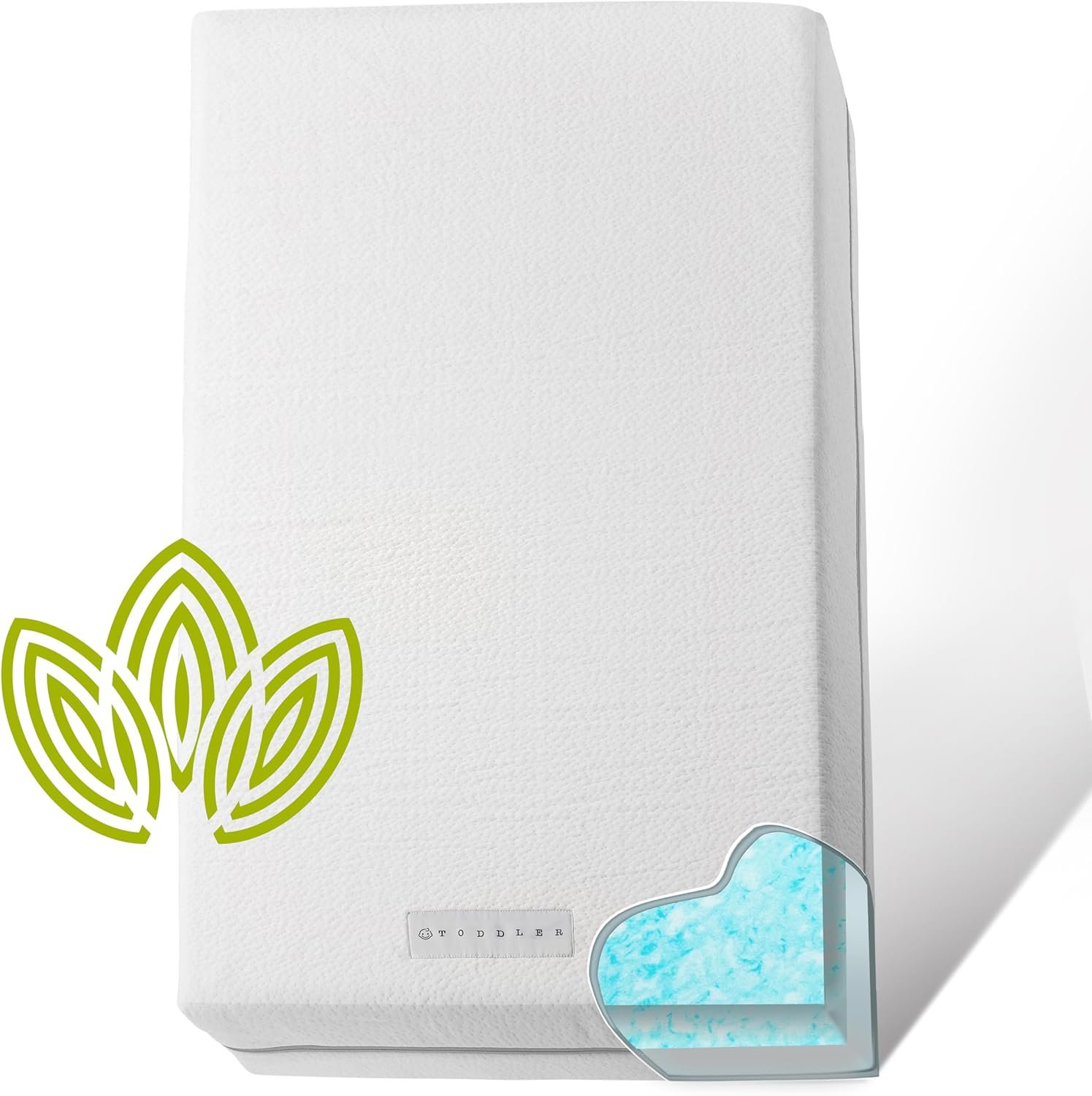 Organic Cotton Covered Dual-Sided Crib Mattress | 2-Stage Premium Memory Foam CertiPUR-US Hypoallergenic Baby Mattress Firm Support for Infant Cooling Gel for Toddler, Waterproof Washable, 52x27.5x5.5
