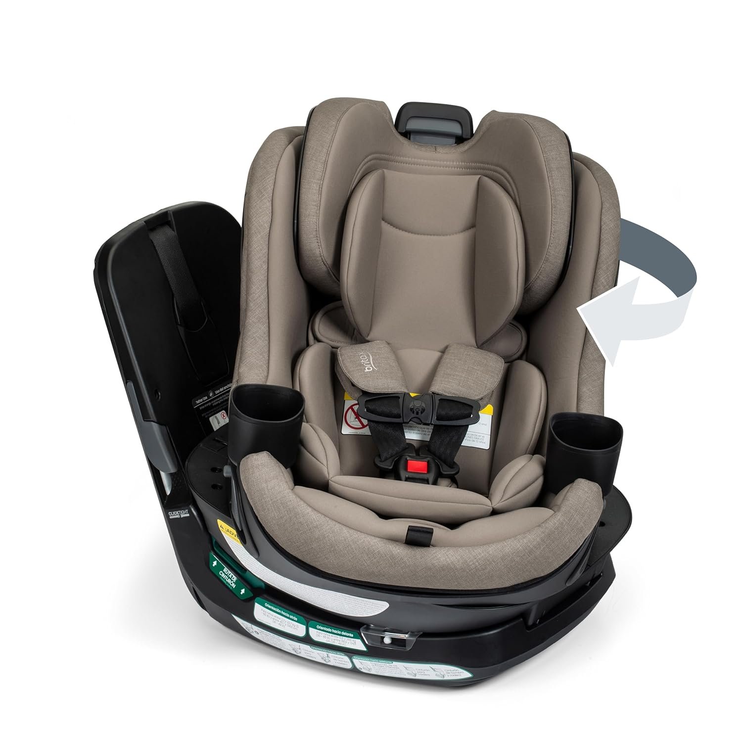 Britax Galaxy360 Slim Rotating Convertible Car Seat, 2-in-1 Rotating Car Seat for Infants & Toddlers with 360 SwivelSmooth Steel Ring, Extended Rear-Facing and ClickTight Installation – Pebble
