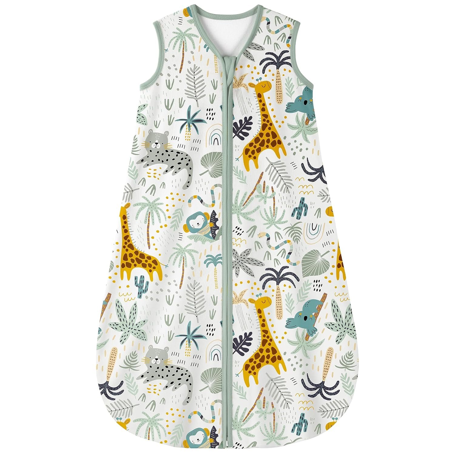 Yoofoss Baby Sleep Sack 0-6 Months 0.5 TOG Baby Wearable Blanket, 100% Organic Cotton Infant Toddler Sleeping Sack 2-Way Zipper Lightweight Sleep Sack, Giraffe