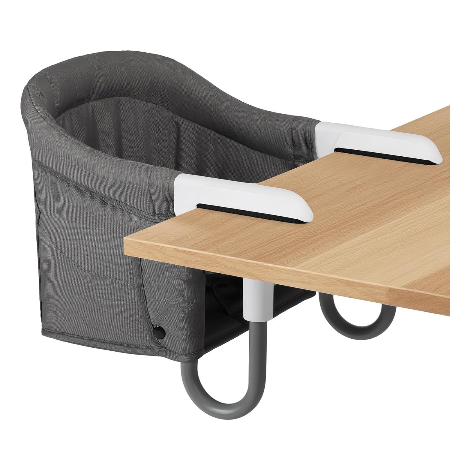 Hook On High Chair Portable & Foldable for Babies 6-36 Months Attach to Fast Table Clip On High Chair with Travel Bag - Compact Baby Feeding Seat for Home Dining & Travel (Grey)