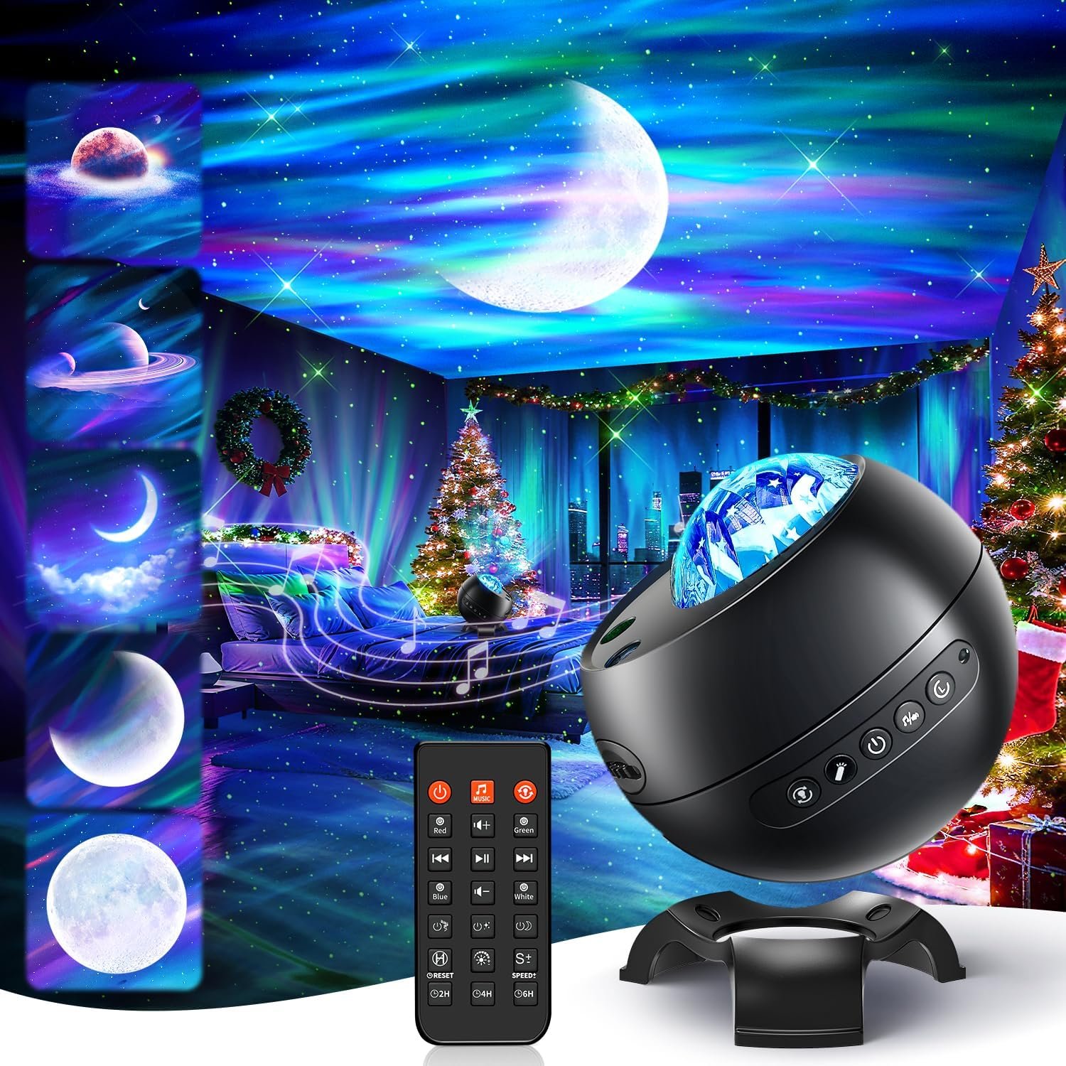 Northern Lights Projector 7-15 Year Old Boy Birthday Gifts for Him Galaxy Projector for Bedroom, 300+Colors Modes Aurora Light,15White Noise Sound Machine &Bluetooth Star Projector Galaxy Lights