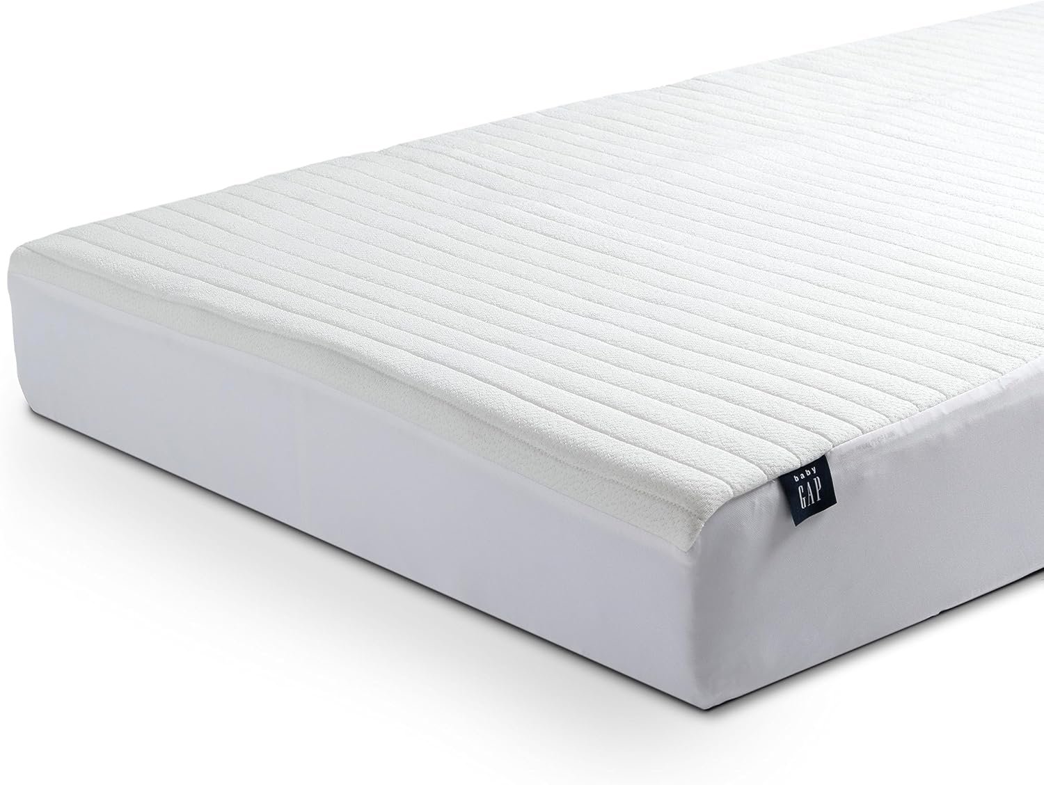 Delta Children - babyGap Crib Mattress Protector for Infants and Toddlers - Waterproof, Cooling, Soft Quilted, Elastic, and Washable Baby Mattress Protector in White, Quiet Comfort