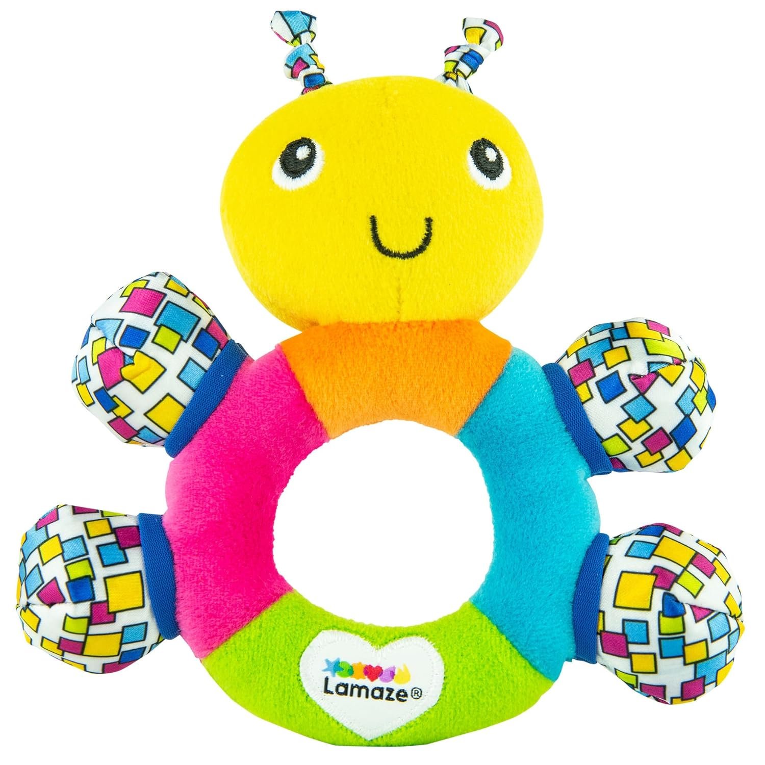 The First Years First Baby Rattle - Sensory Toys with Soft Textures and Crinkle Sounds - Infant Toys Ages 3 Months and Up