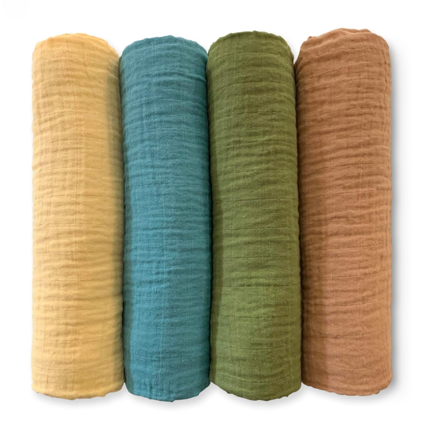 SwaddleDesigns Cotton Muslin Swaddle Blankets for Babies, Set of 4, Neutral Receiving Blankets for Newborn, Baby Registry & Gift, 46x46 inches, Patagonia
