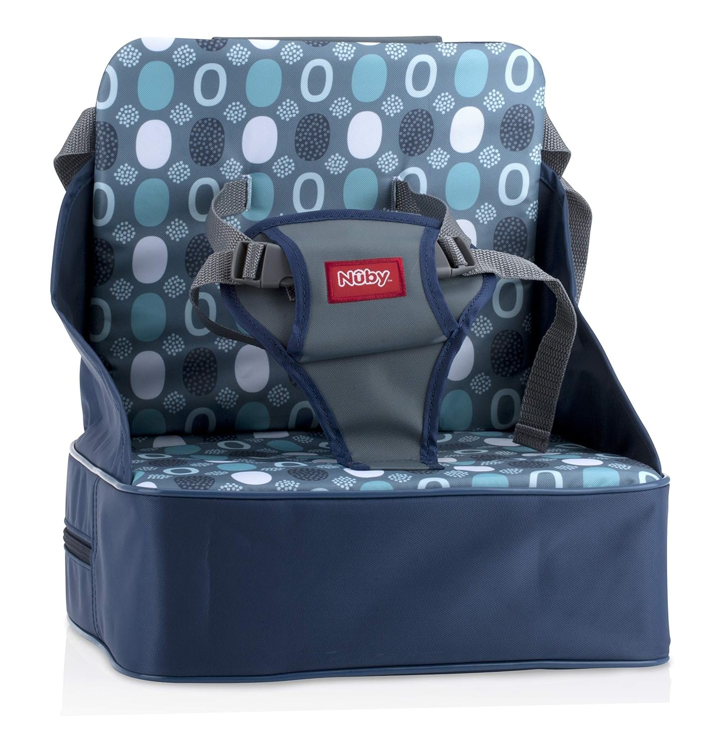 Nuby Easy Go Booster Seat for Kitchen Chair - Travel Booster Seat for Babies and Toddlers - 9+ Months - Holds up to 35 Pounds - Blue