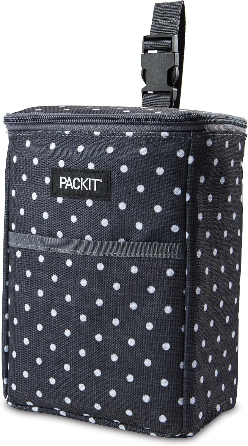 PackIt Freezable Double Bottle Bag, Built with EcoFreeze Technology, Antimicrobial lining, Collapsible, Reusable, Zip Closure, Buckle Handle, Perfect for Breastmilk and Formula On the Go