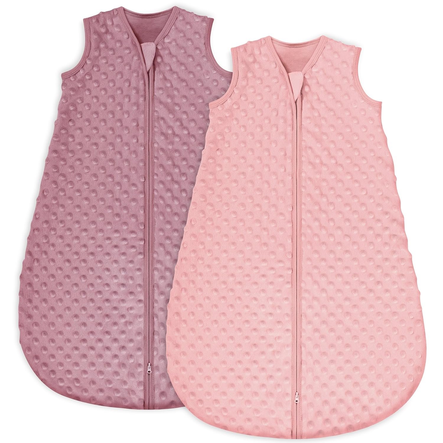 Yoofoss Fleece Baby Sleep Sack 6-12 Months with Plush Dots, TOG 1.5 Baby Wearable Blanket with 2-Way Zipper, Cotton Toddler Sleep Sack Fleece