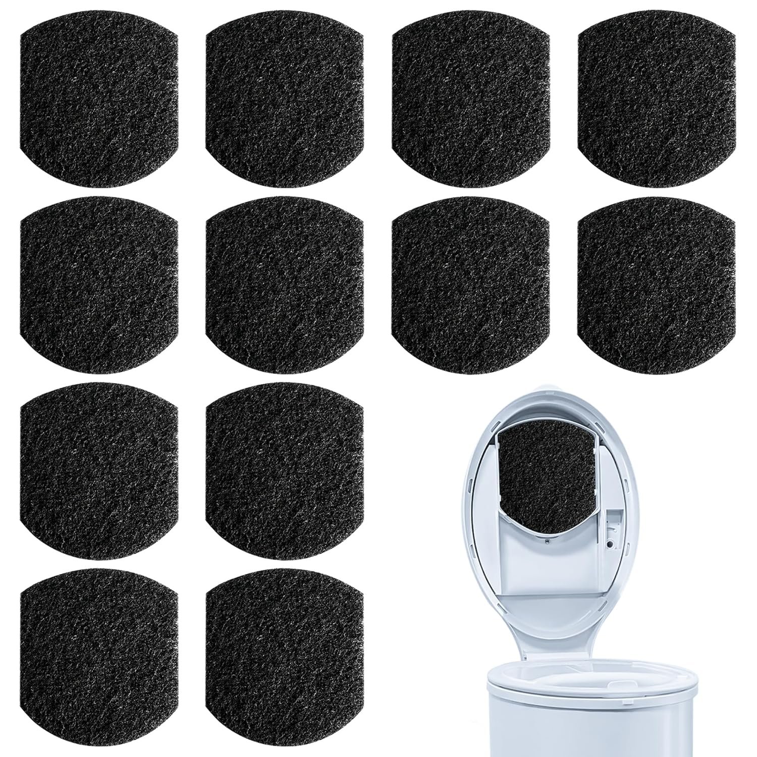 Baby Diaper Pail Deodorizer fit for Ubbi Diaper Pail, Activated Charcoal Odor Absorbing Filters Compatible with Ubbi Steel Diaper Pail 12 Pack