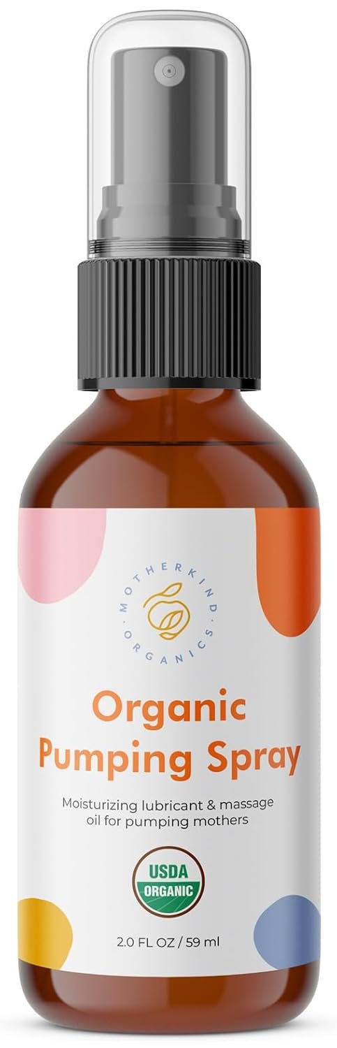 Motherkind Pumping Spray, Helps Chafing, Clogged Duct Relief, Lanolin-free & Safe for Baby and Mama, USDA Certified Organic Breast Pump Spray, Soothing and Nourishing for Pumping Moms (2 oz)