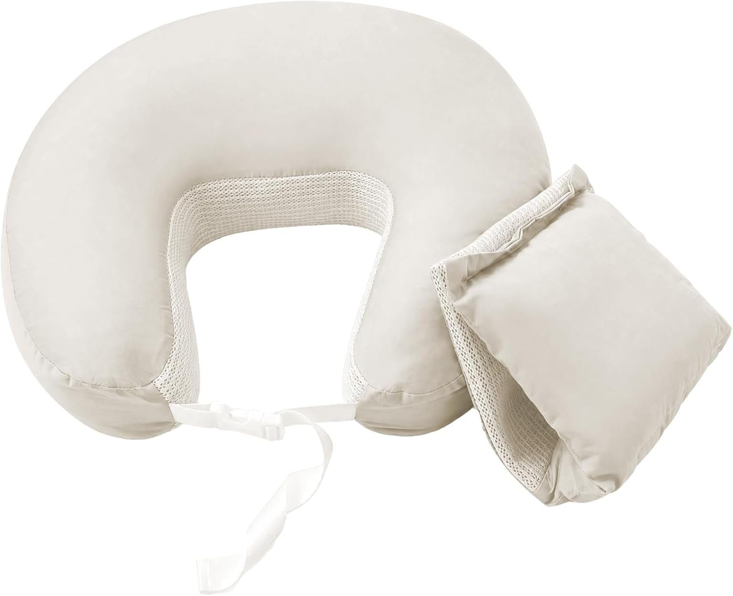 Nursing Pillow for Breastfeeding - Wider Feeding Pillow for Mom - Firm Ergonomic Shape - Adjustable Waist Strap - Removable Washable Cover - Adult-Assisted Feeding Only