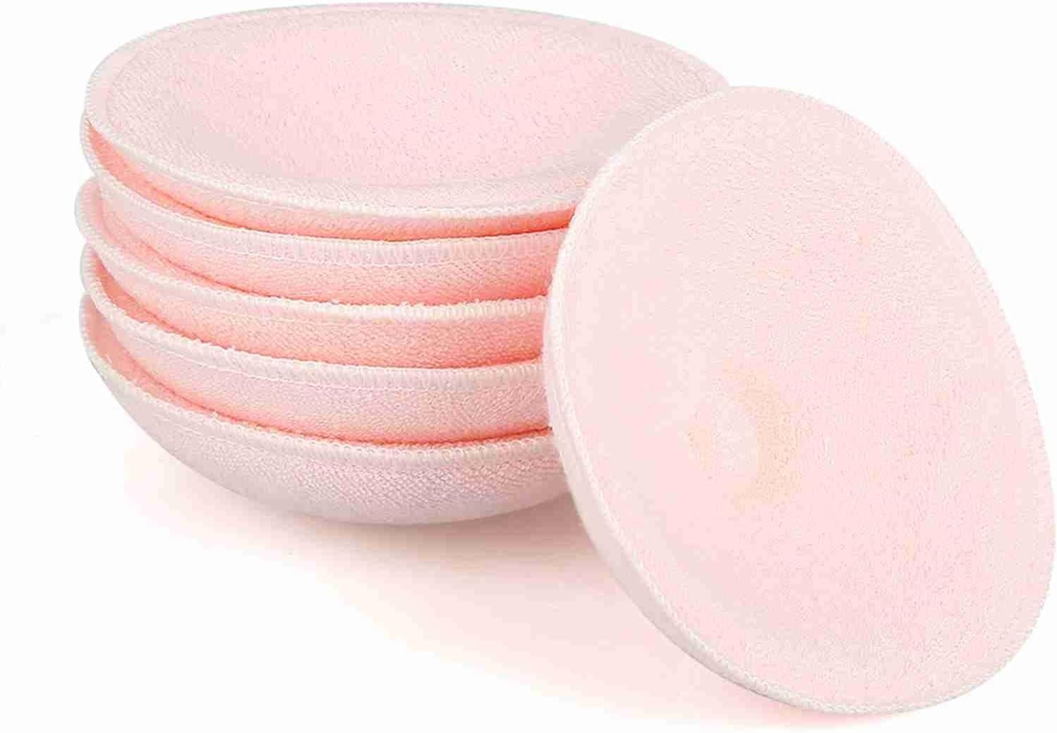 GLOGLOW Reusable Breast Pads 6 Count, Ultra Thin Washable Nursing Pads for Breastfeeding, Super Absorbent & Leak Proof Bamboo Cotton Nipple Covers with Wet & Dry Bags