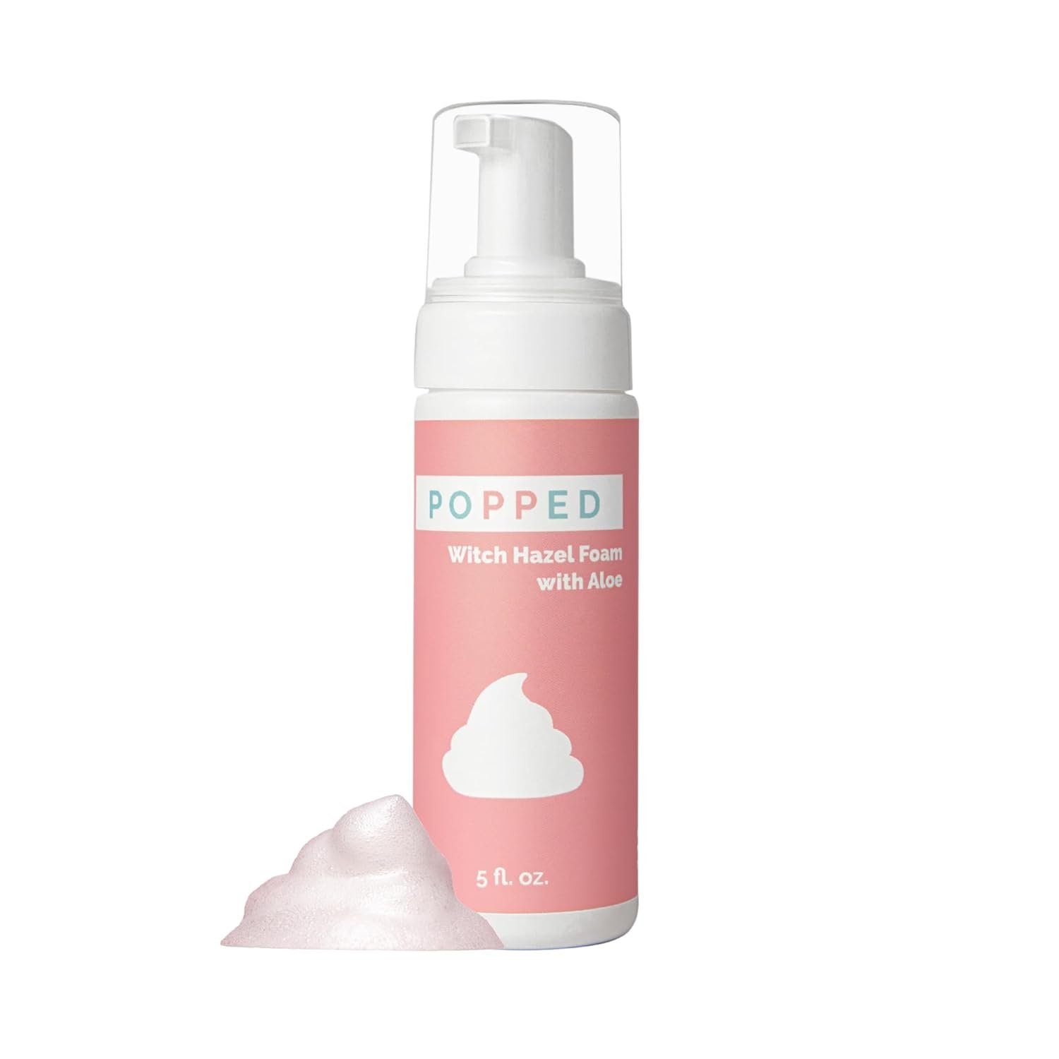 Popped Witch Hazel Foam with Aloe (5 fl oz) | Perineal Healing Foam for Postpartum Care | Relieves Pain, Hemorrhoids, and Swelling after Birth | Postpartum Essential
