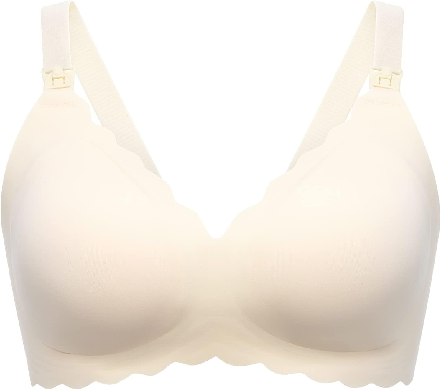 Momcozy Nursing Bras for Breastfeeding, Seamless Pregnancy Maternity Bra Wireless Classic Jelly Strip Support Nursing Bra