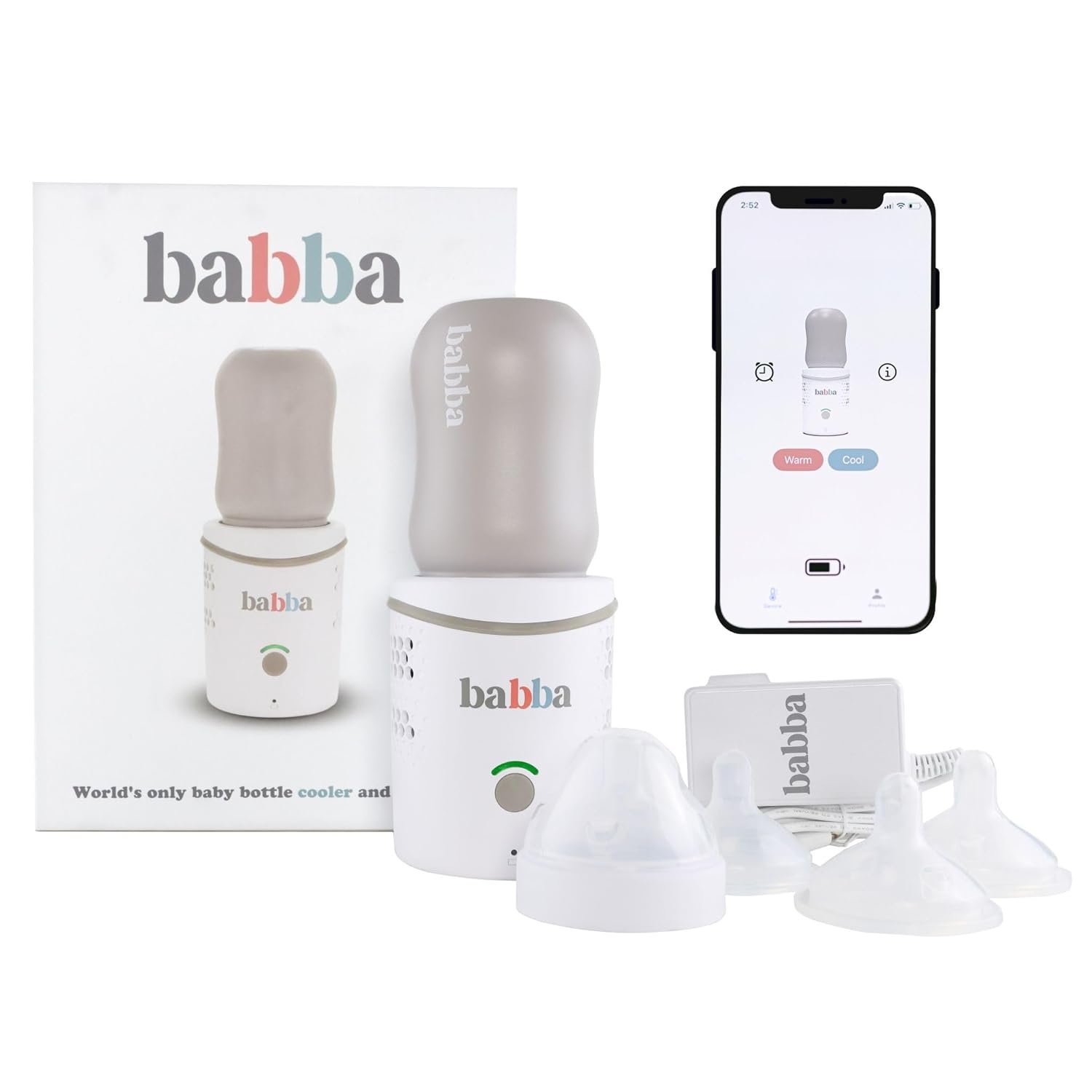 Babba Baby Bottle Cooler and Warmer - Both refrigerates and Fast Warming, Breast Milk Storage, Travel-Friendly and Portable, smart app-Control, Perfect Temperature