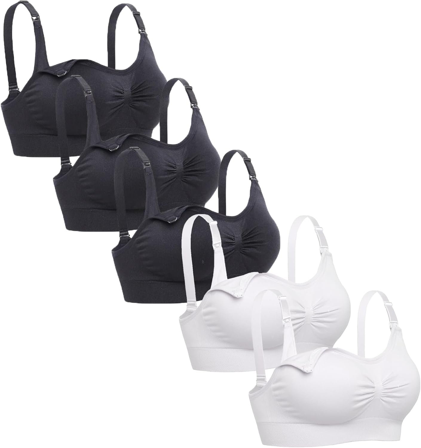 Womens Seamless Nursing Bra Sleeping Maternity Bralette for Breastfeeding Pack of 3