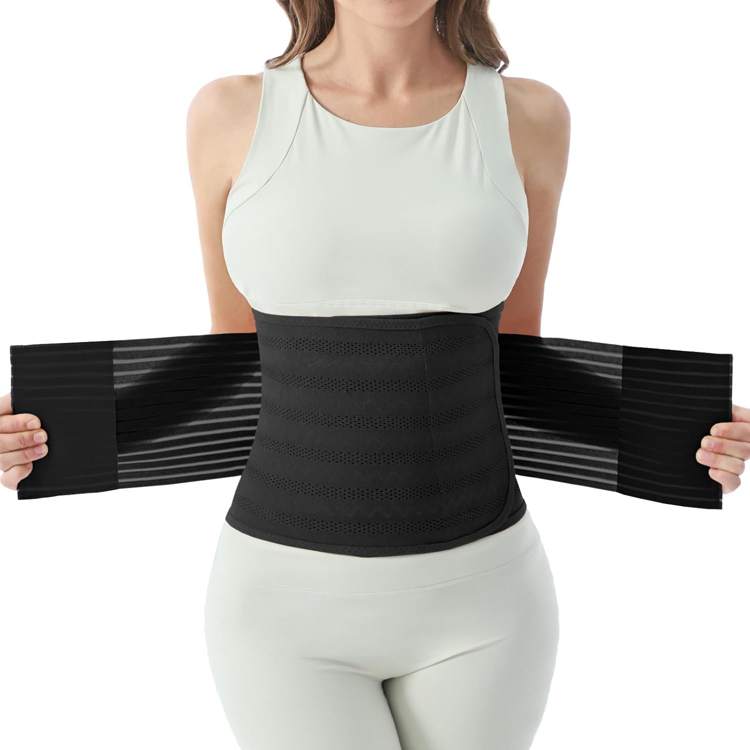 Postpartum Belly Band for Women: Abdominal Binder Post Surgery Compression Support Belt - Waist Trainer Girdle C Section Wrap